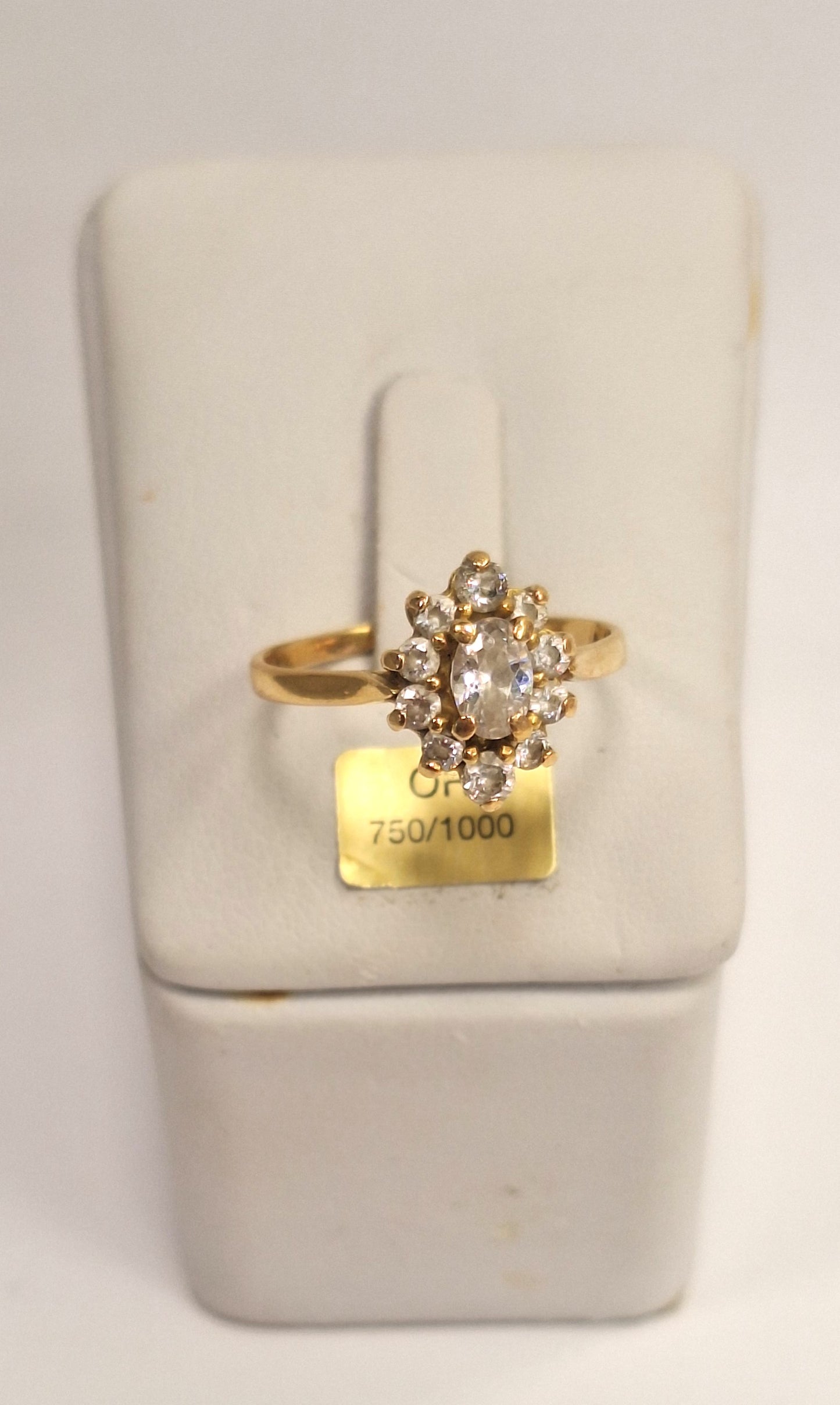 Bague Marguerite en Or jaune 18K avec Oxydes