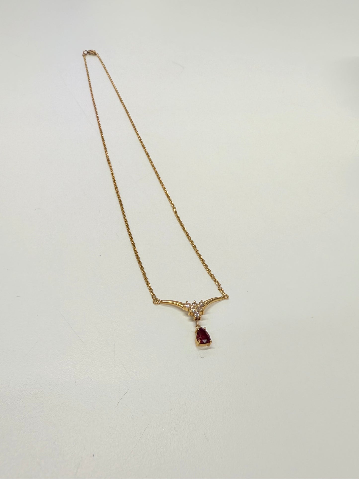 Collier Princesse Or Jaune Diamants et Rubis 18k
