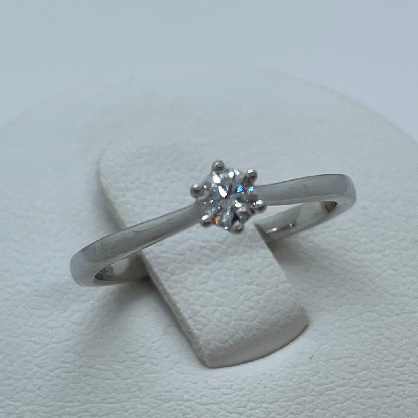 Bague Solitaire Or Blanc 18K Taille-50