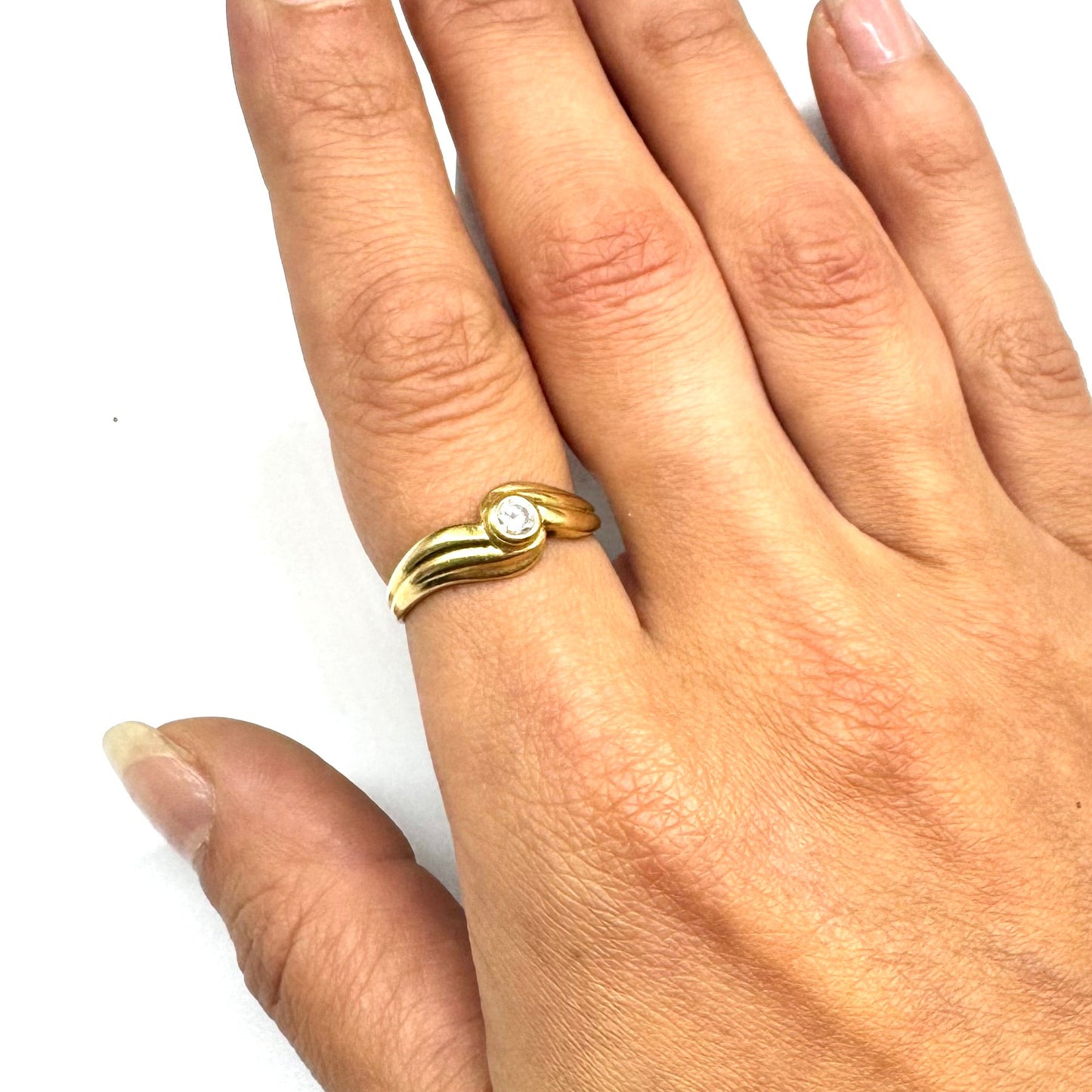 Solitaire en or jaune 18K Taille-59
