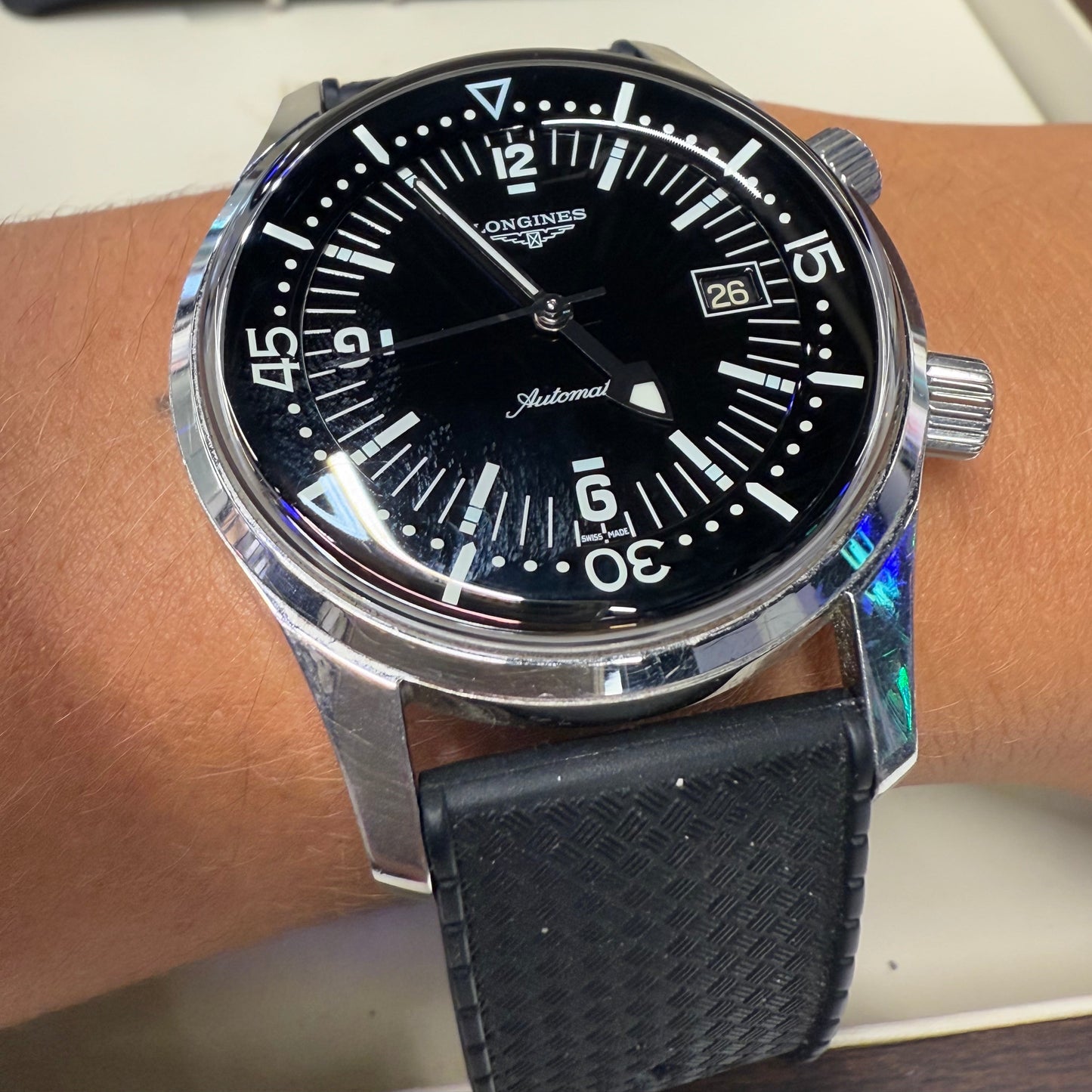 Montre Longines Legend Diver 1969, 2 Bracelets inclus