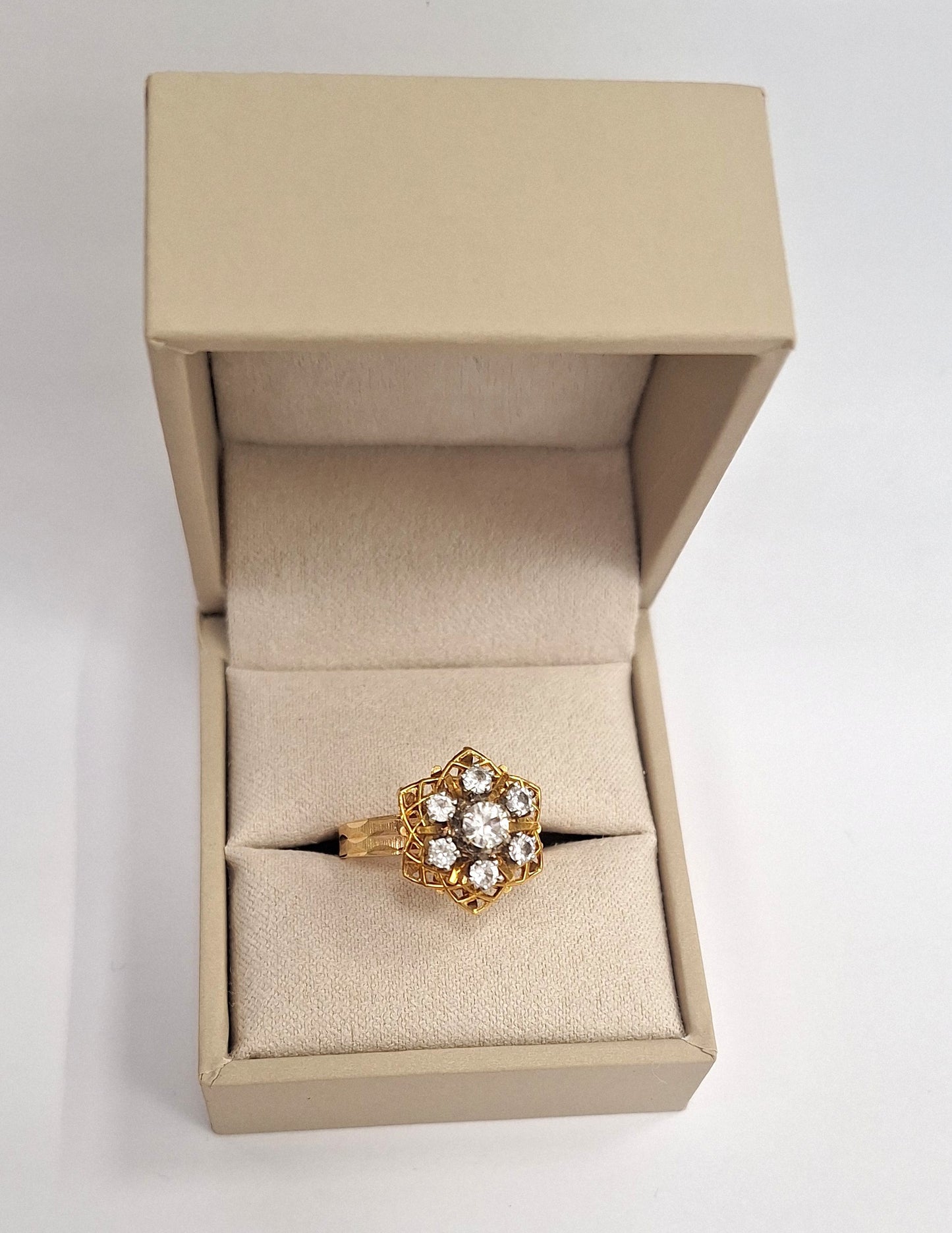 Bague Chou Or Jaune 18 Carats avec Topazes Naturelles