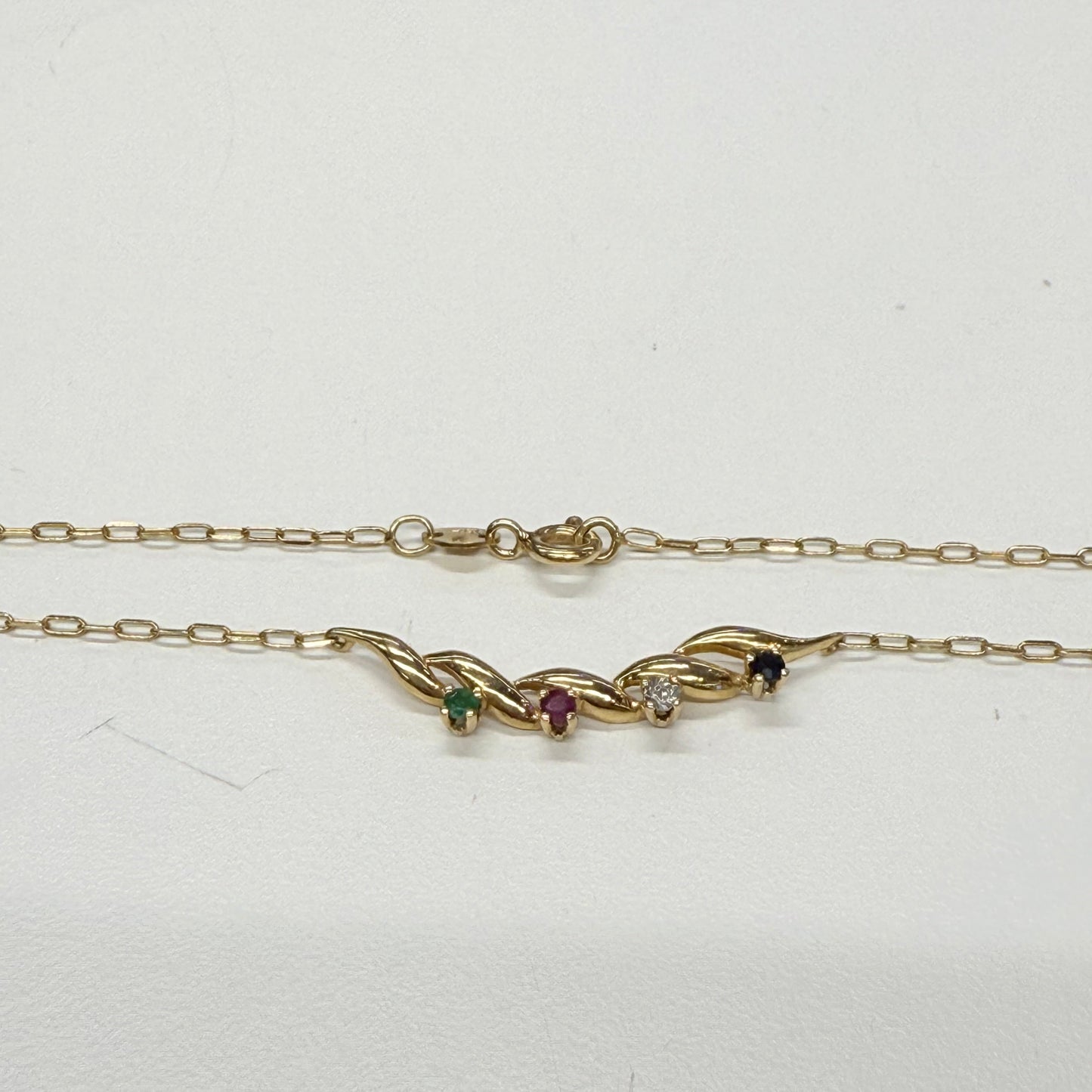 Collier Ras du Cou Or Jaune 18k avec Pierres Précieuses