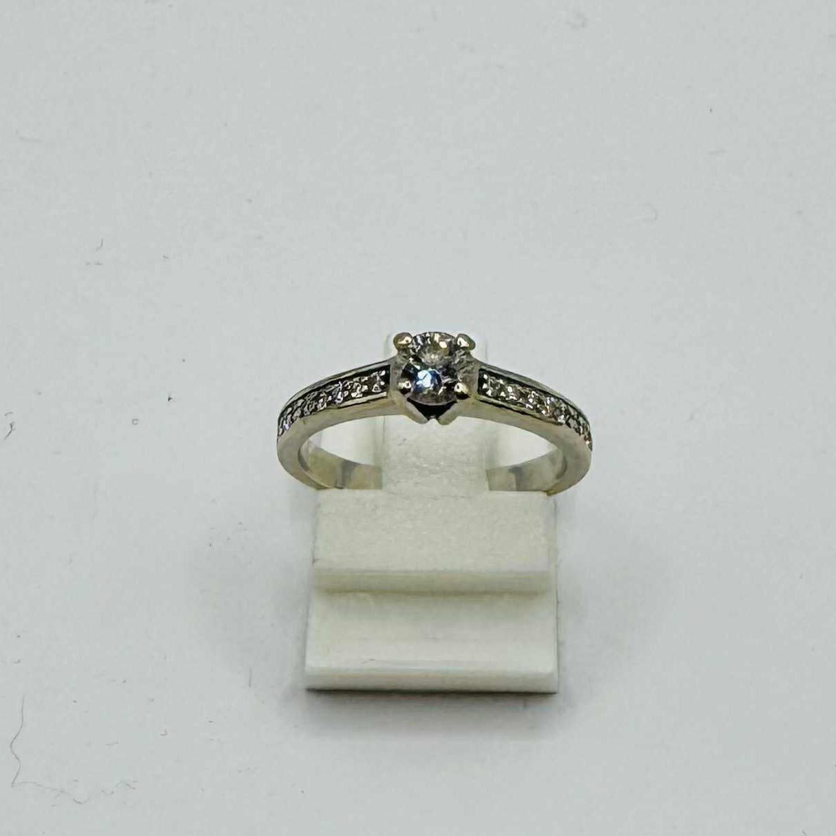 Bague Demi Tour en Or Gris 18K Taille-51