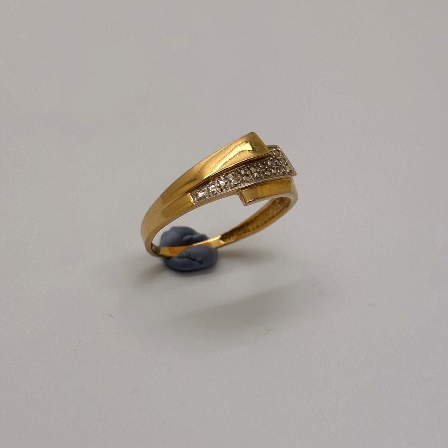 Alliance en or jaune et blanc 18K Taille-59.5