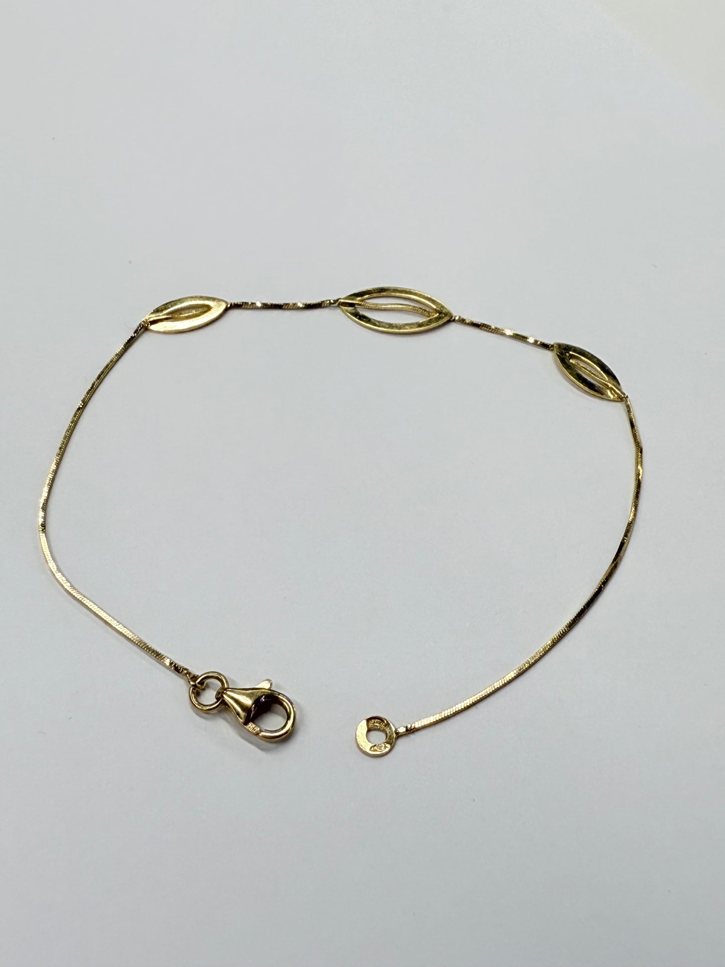 Bracelet Or Jaune 18K Maille Vénitienne 20cm