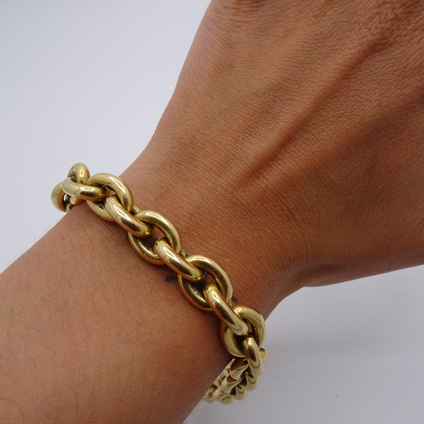 Bracelet Maillon Forçat en Or Jaune 18K 20.90 Grs