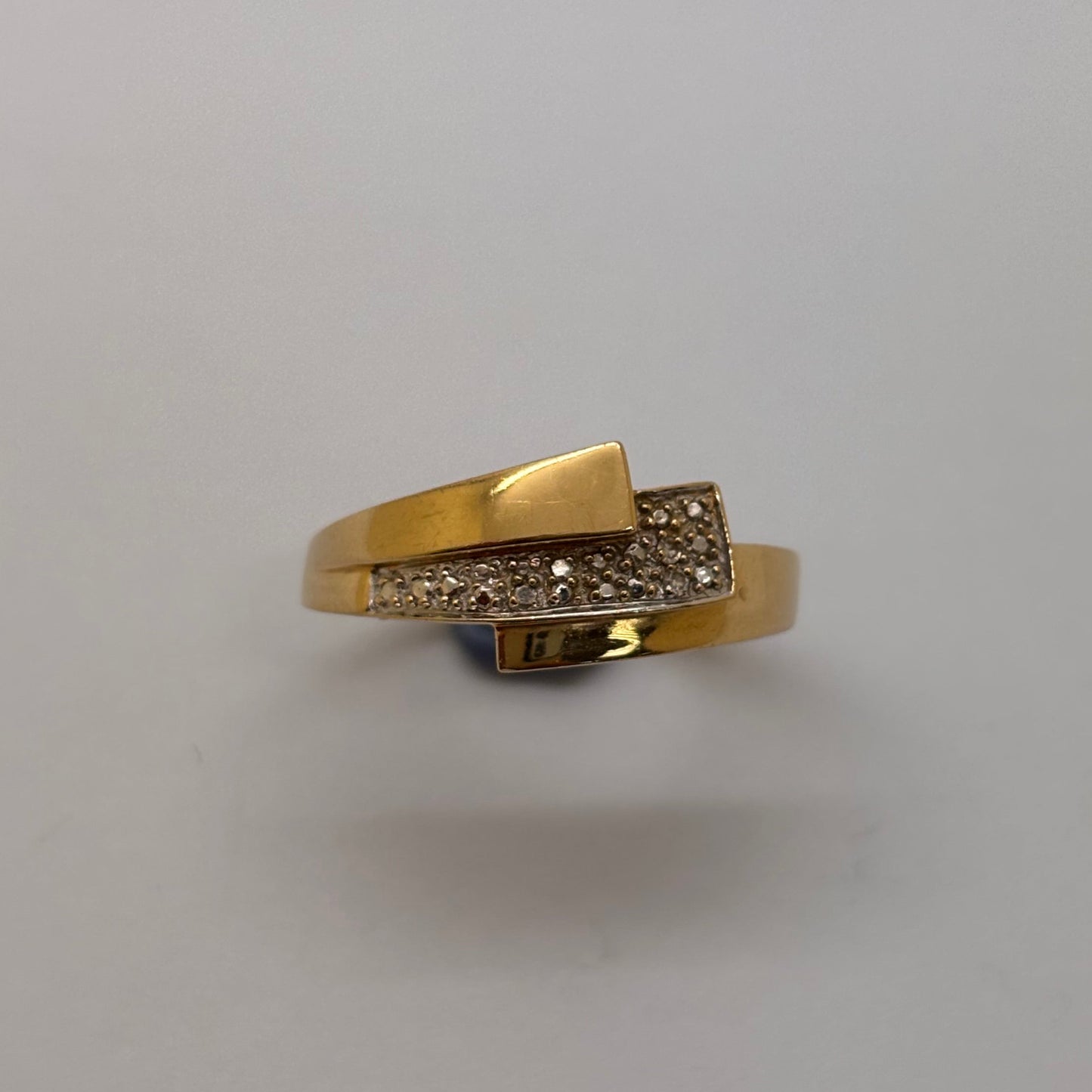Alliance en or jaune et blanc 18K Taille-59.5