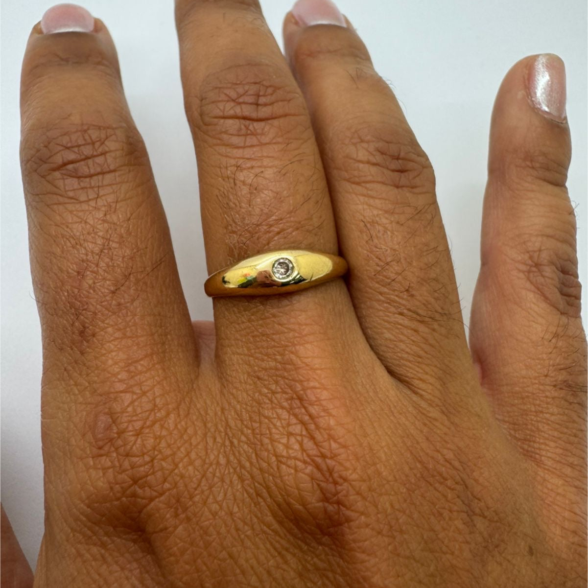 Bague Chevalière en Or Jaune 18K Taille-53