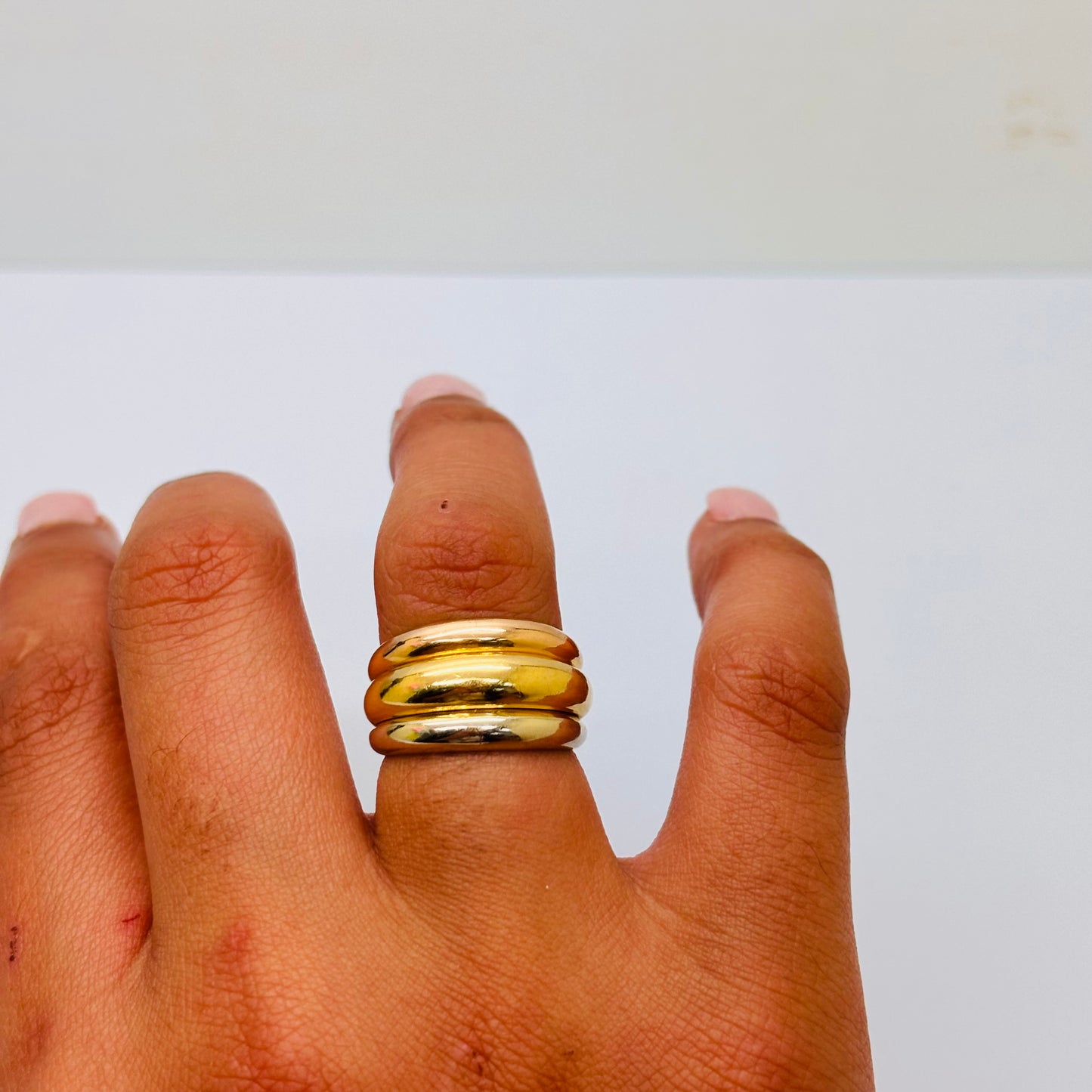 Bague Alliance Or Jaune, Blanc et Rose 18K Taille-52