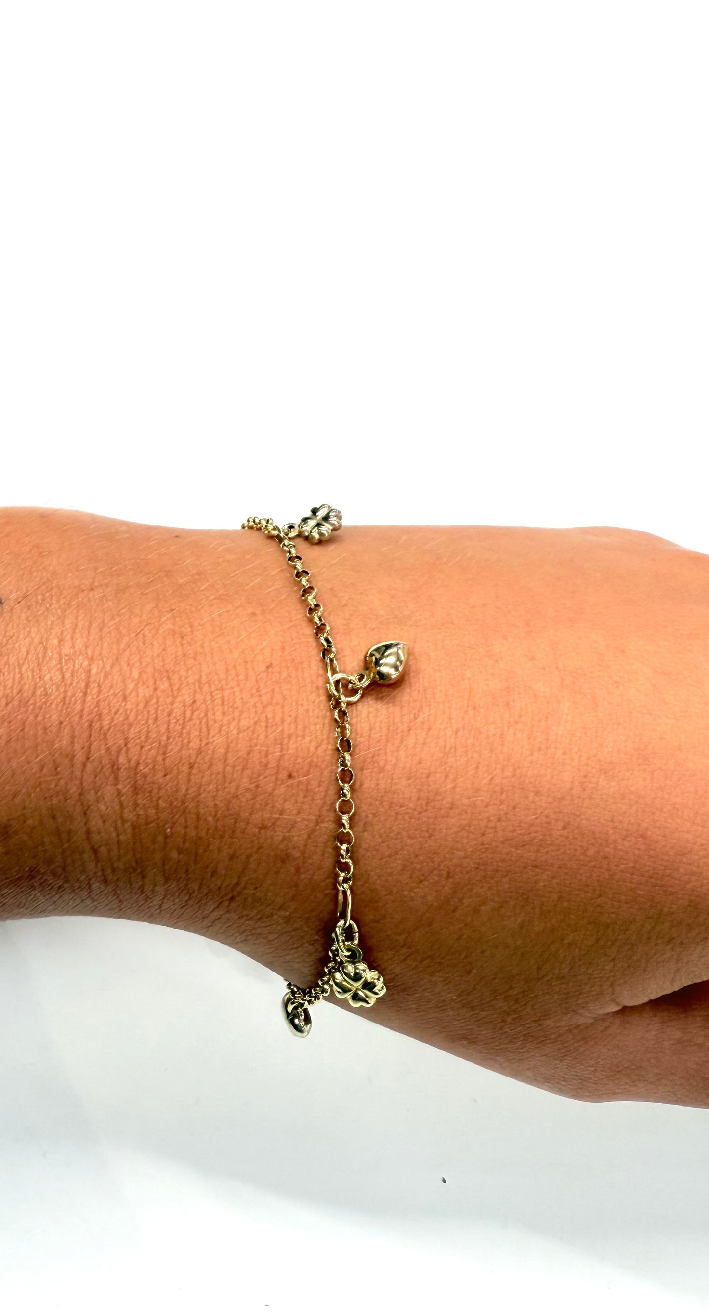 Bracelet breloque 3 Ors 18k maille forçat