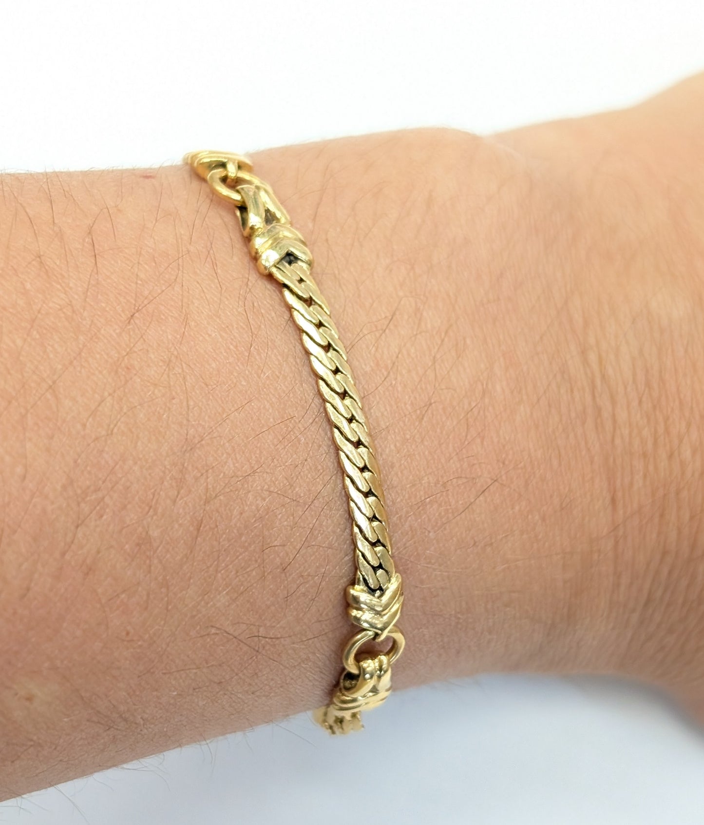 Bracelet Maillon Anglaise en Or Jaune 18K 8.27 Grs