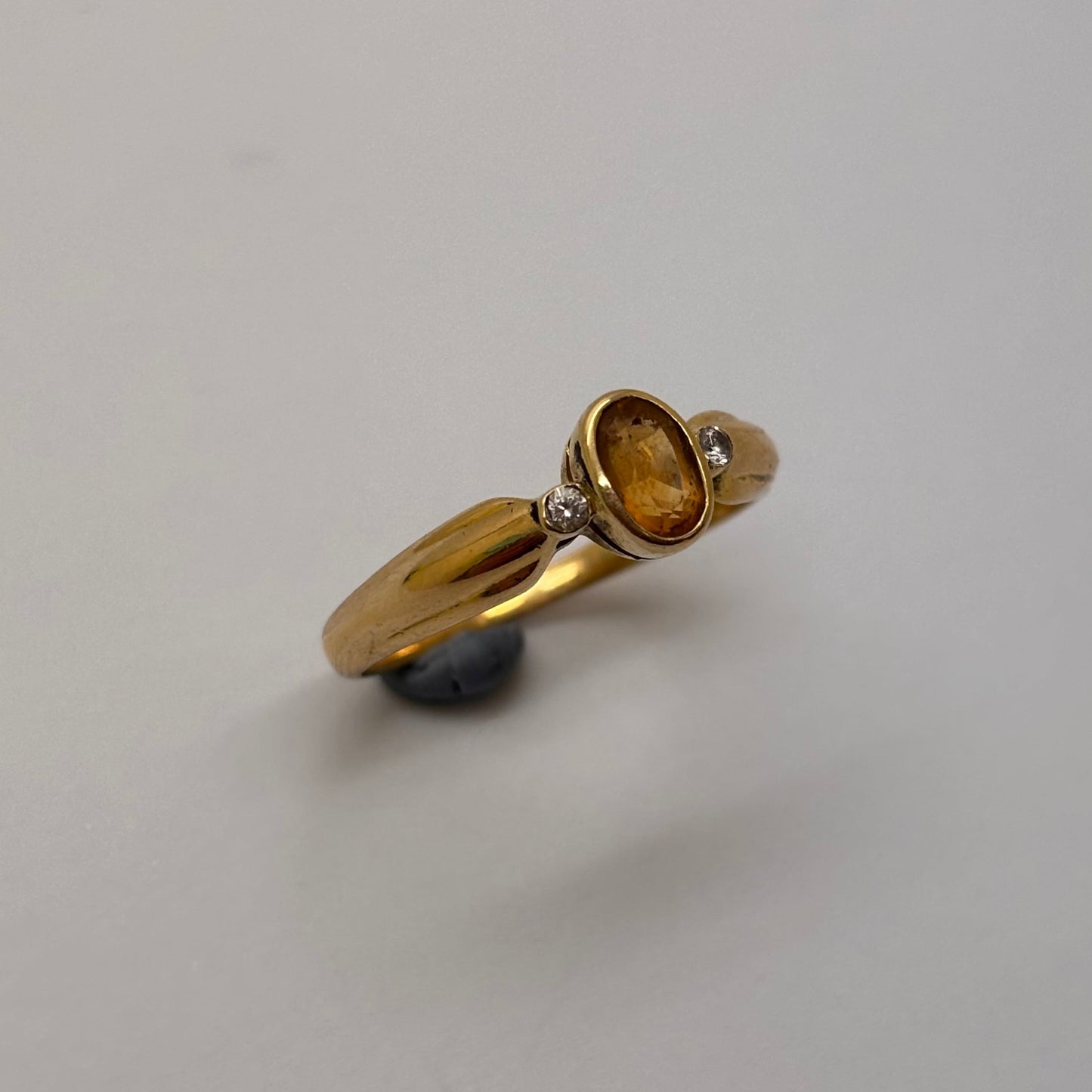 Bague Empierrée en Or Jaune 14K Taille-56