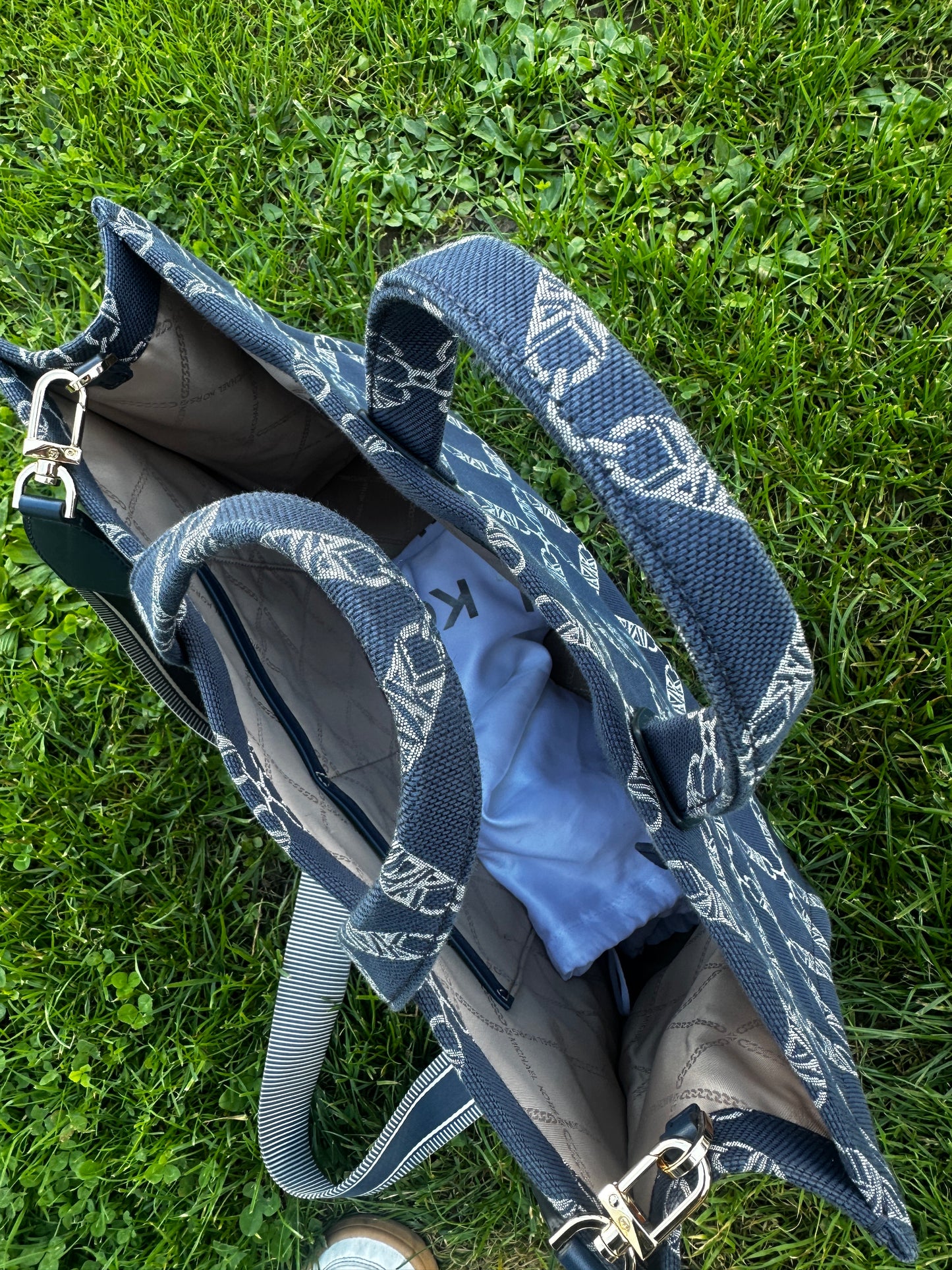 Sac Hobo bleu Michael Kors en jacquard