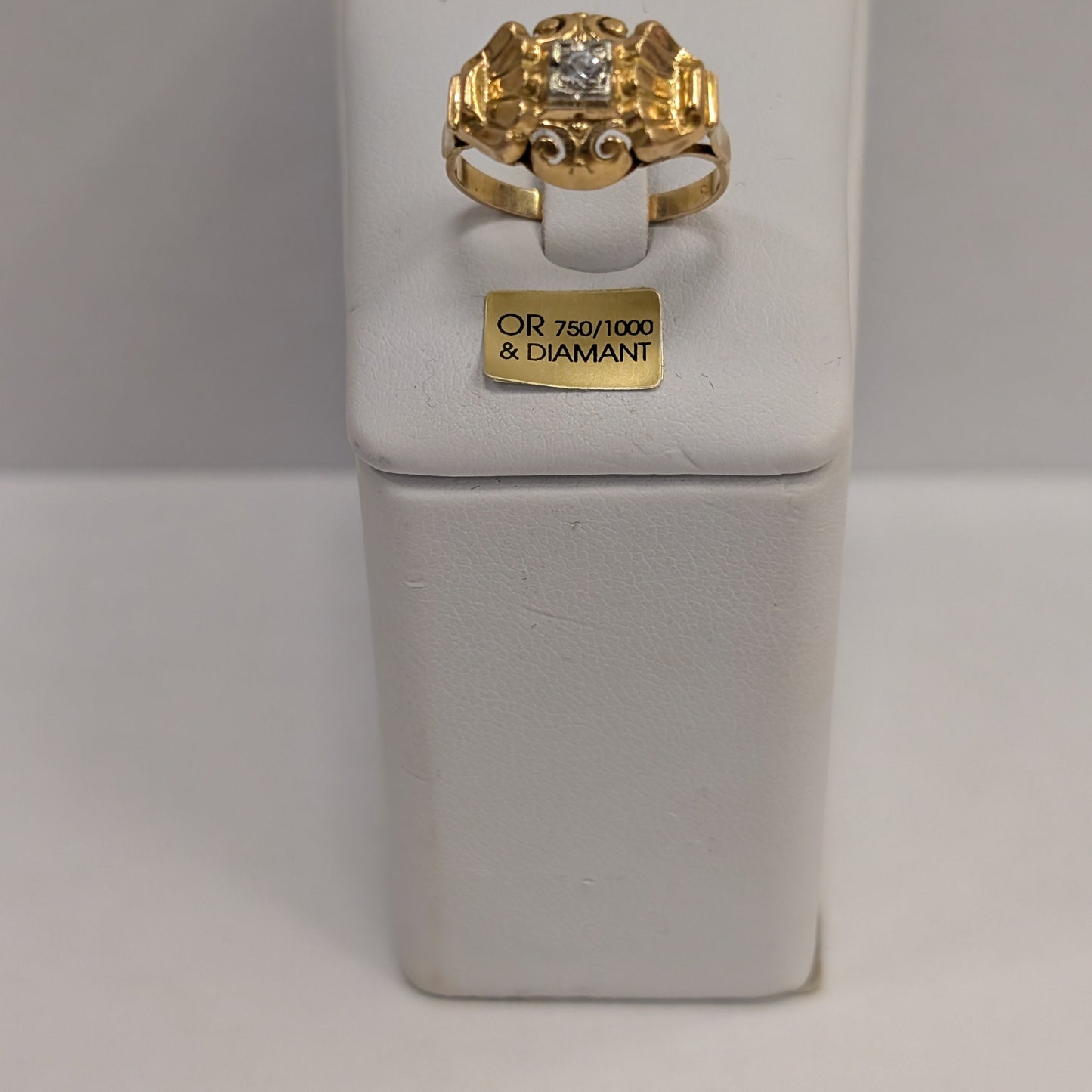 Bague en or jaune 18K Taille-55