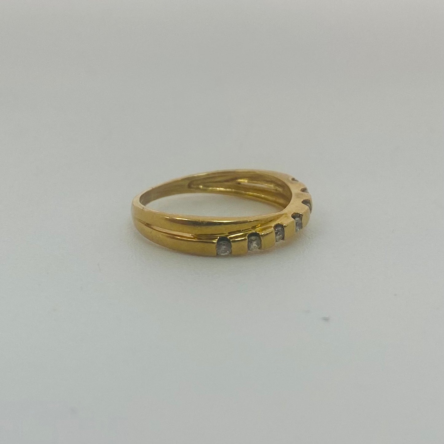 Bague Demi-Tour en Or Jaune 18K & Zirconiums
