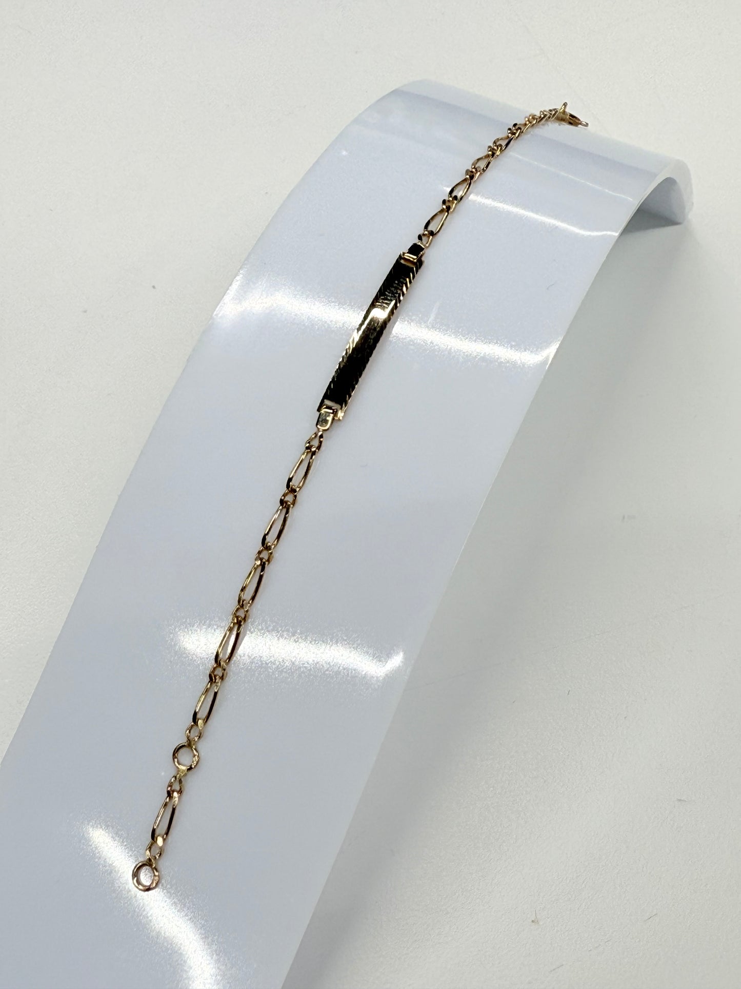 Bracelet Identité Enfant Or Jaune 18k - Gourmette Figaro