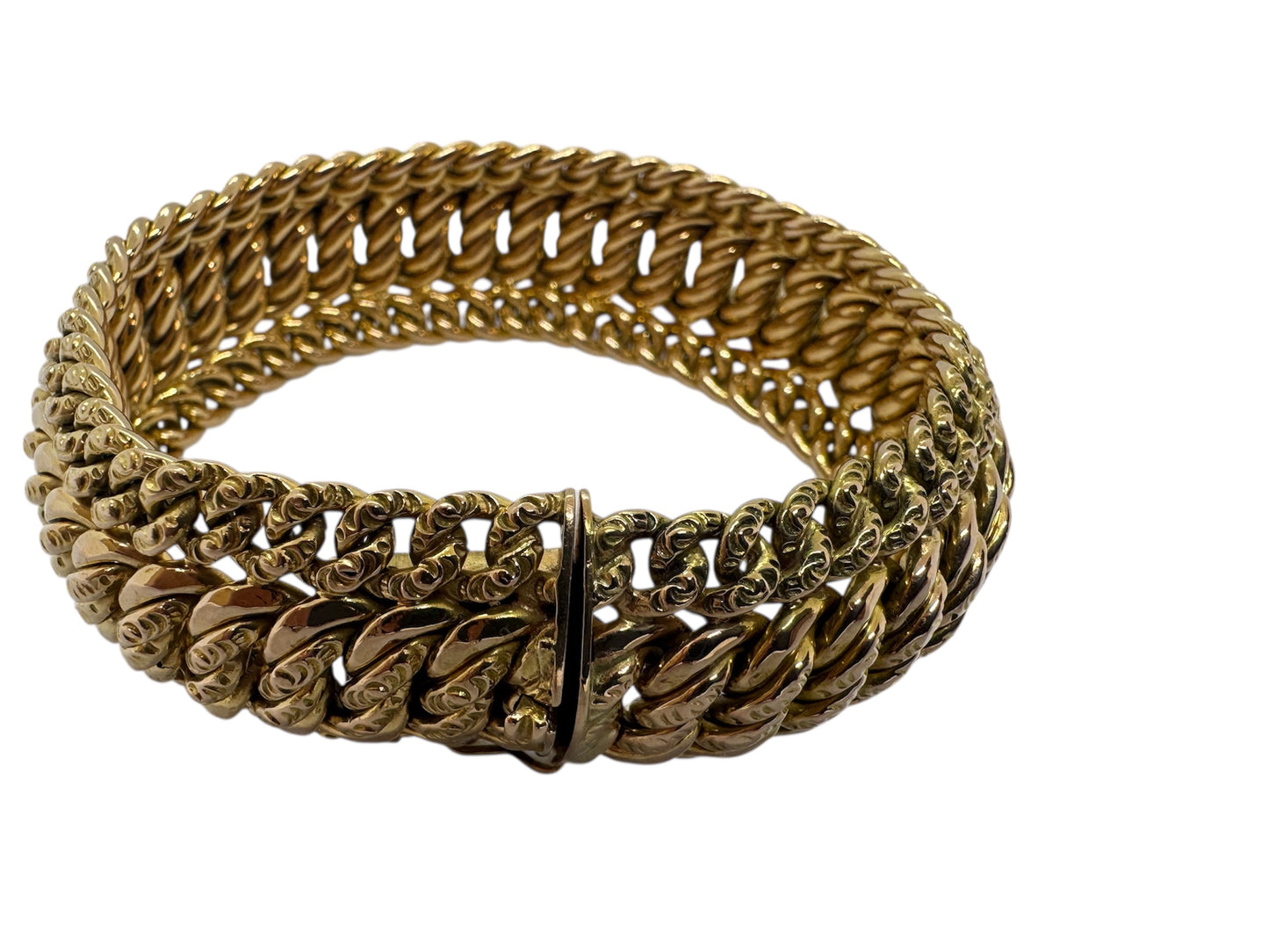 Bracelet Manchette Or Jaune 18K 45.81 Grs
