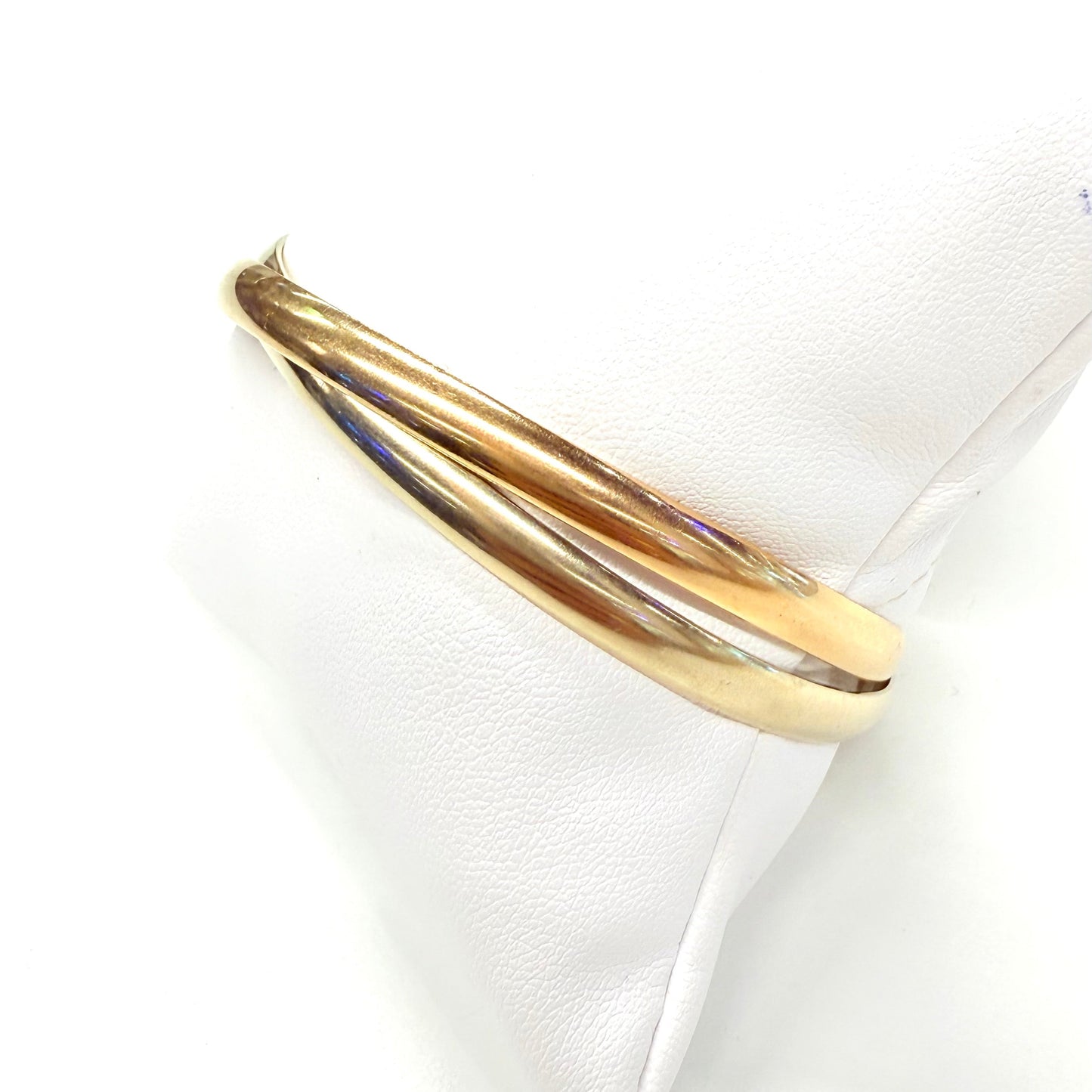 Bracelet Jonc 2 Joncs Or Blanc et Or Rose 18k 38.22 Grs