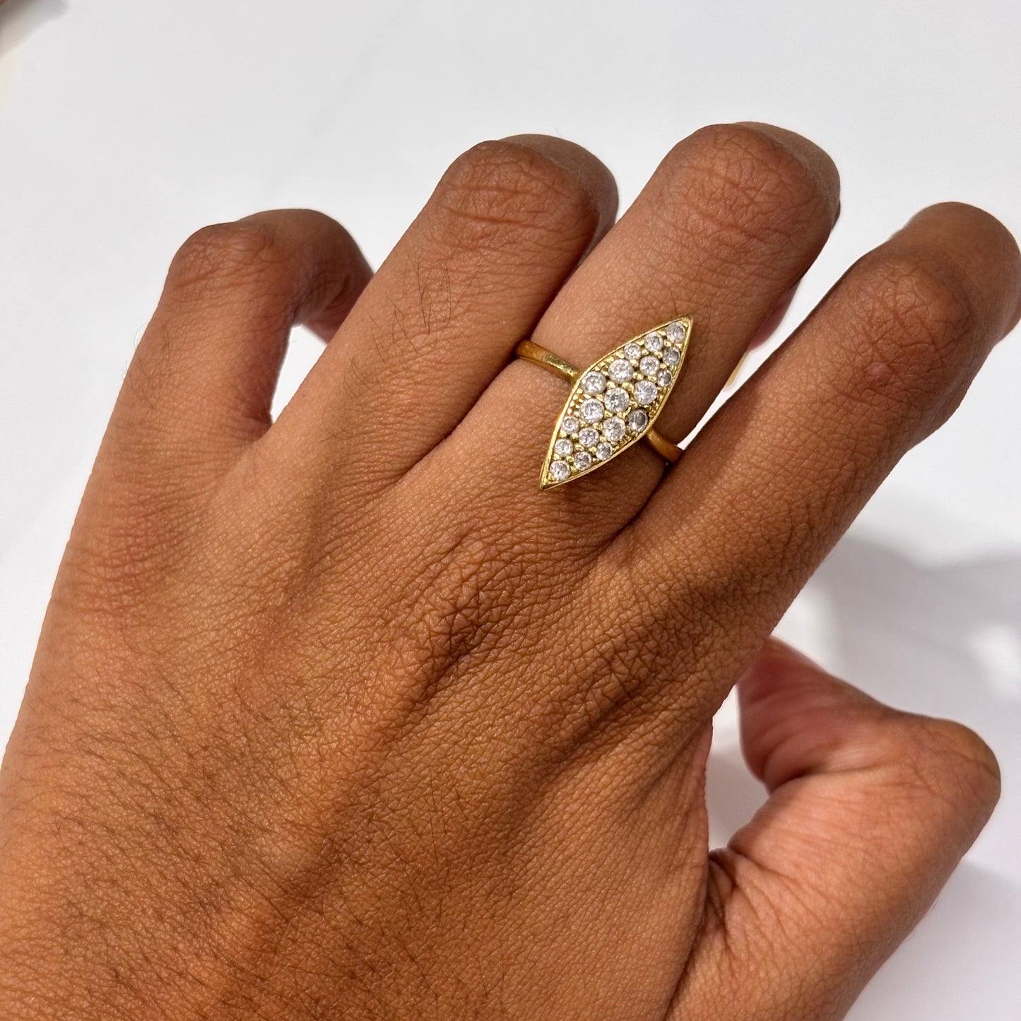 Bagues Marquise Or Jaune 18K Taille-55
