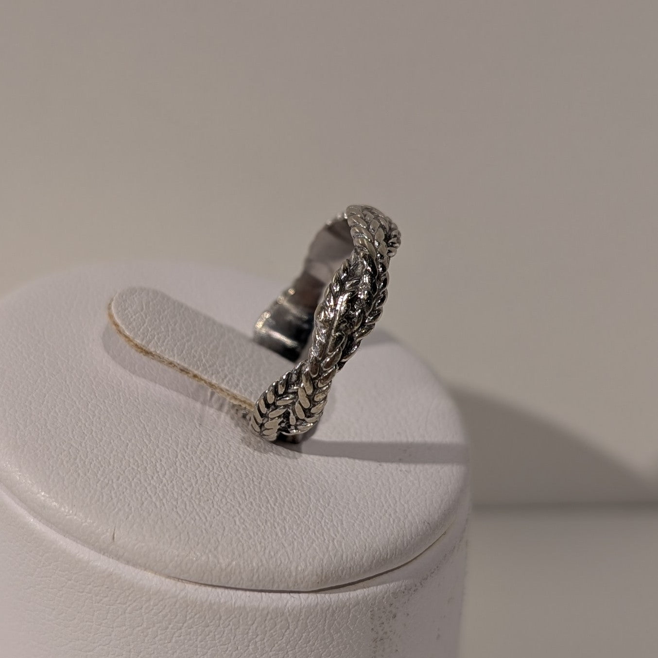 Bague Tressée en Or Gris 18K Taille-54