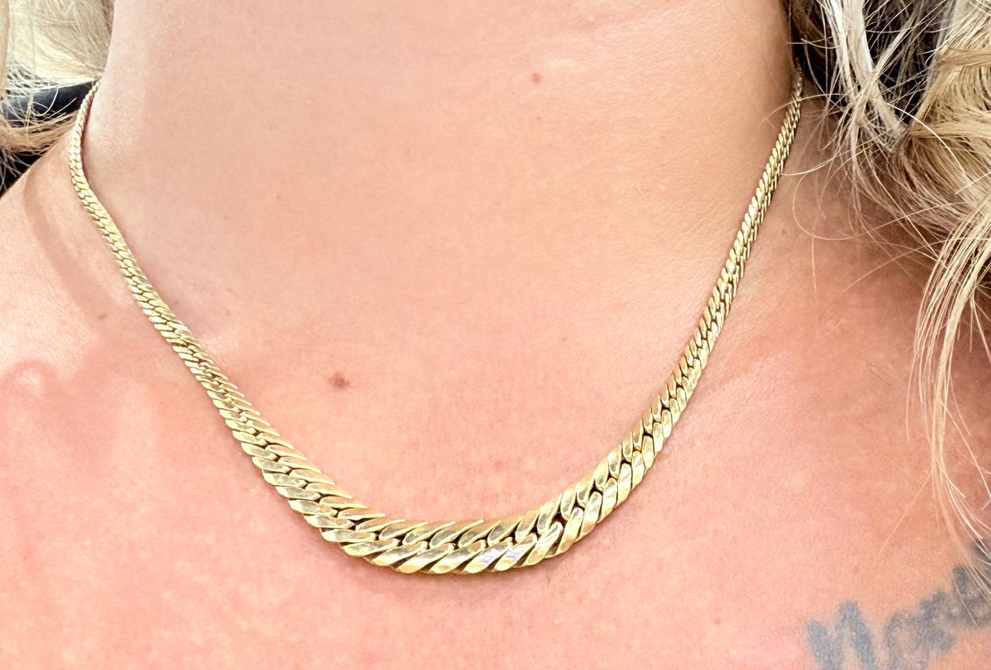 Collier Ras du Cou Or Jaune Maille Anglaise 18k - 8.60 Grs