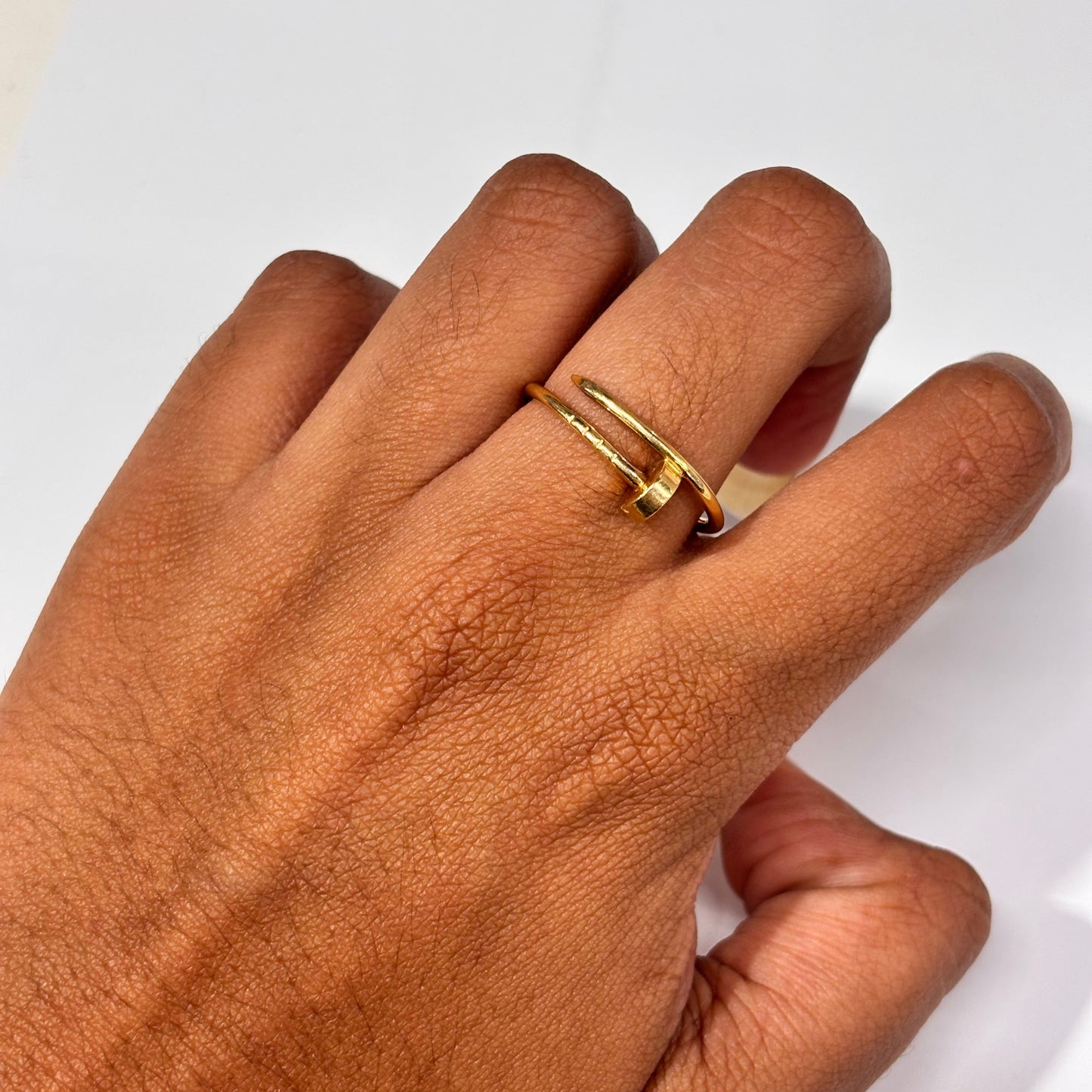 Bague demi tour en or jaune 18K Taille-60