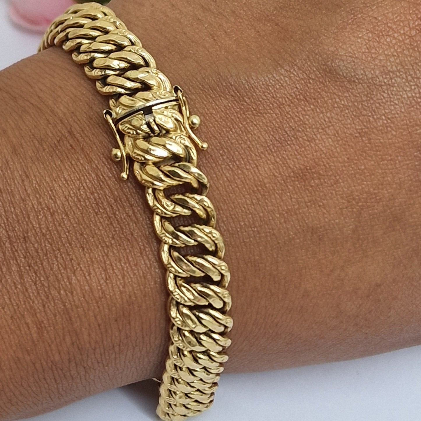 Bracelet Maillon Américain en Or Jaune 18K 14.40 Grs