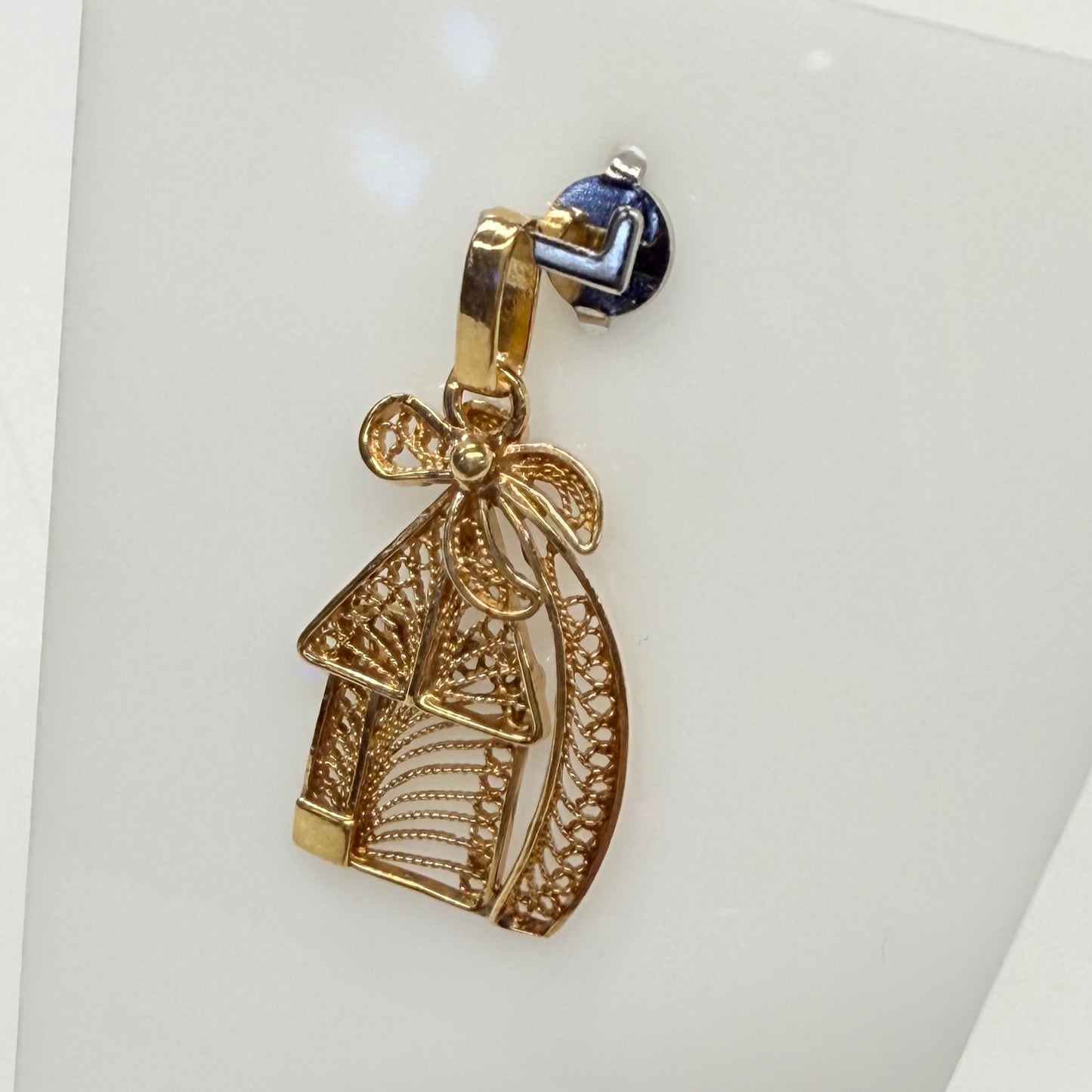 Pendentif Maison en Or Rose avec Palmier