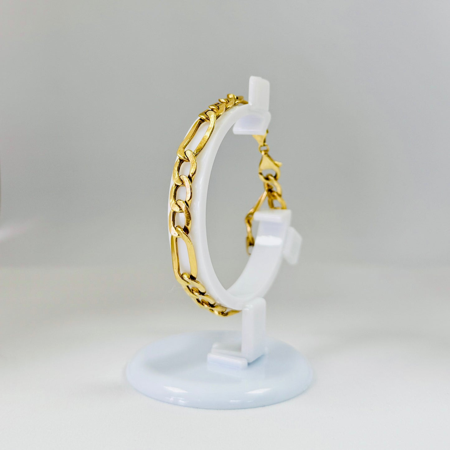 Bracelet Gourmette Figaro en Or Jaune 18K - 7.8 Grs
