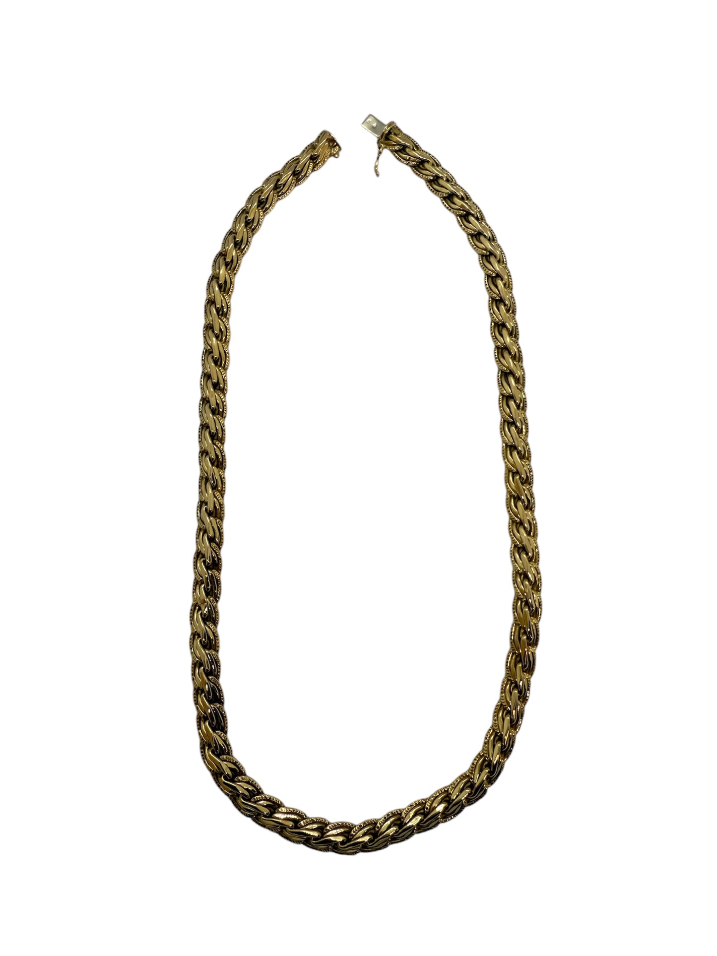 Collier Or Jaune 18K Maille Haricot Ras du Cou