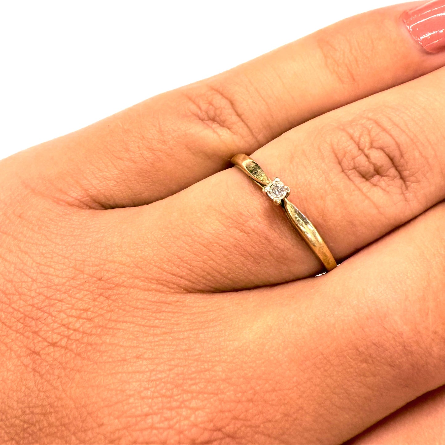 Solitaire en or jaune 18k Taille-55