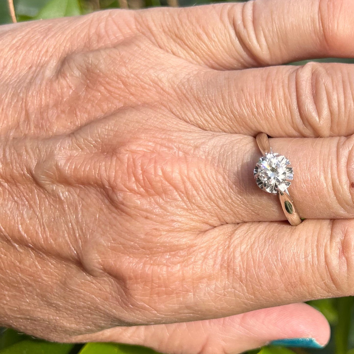 Bague Solitaire Or Blanc 18K Taille-61