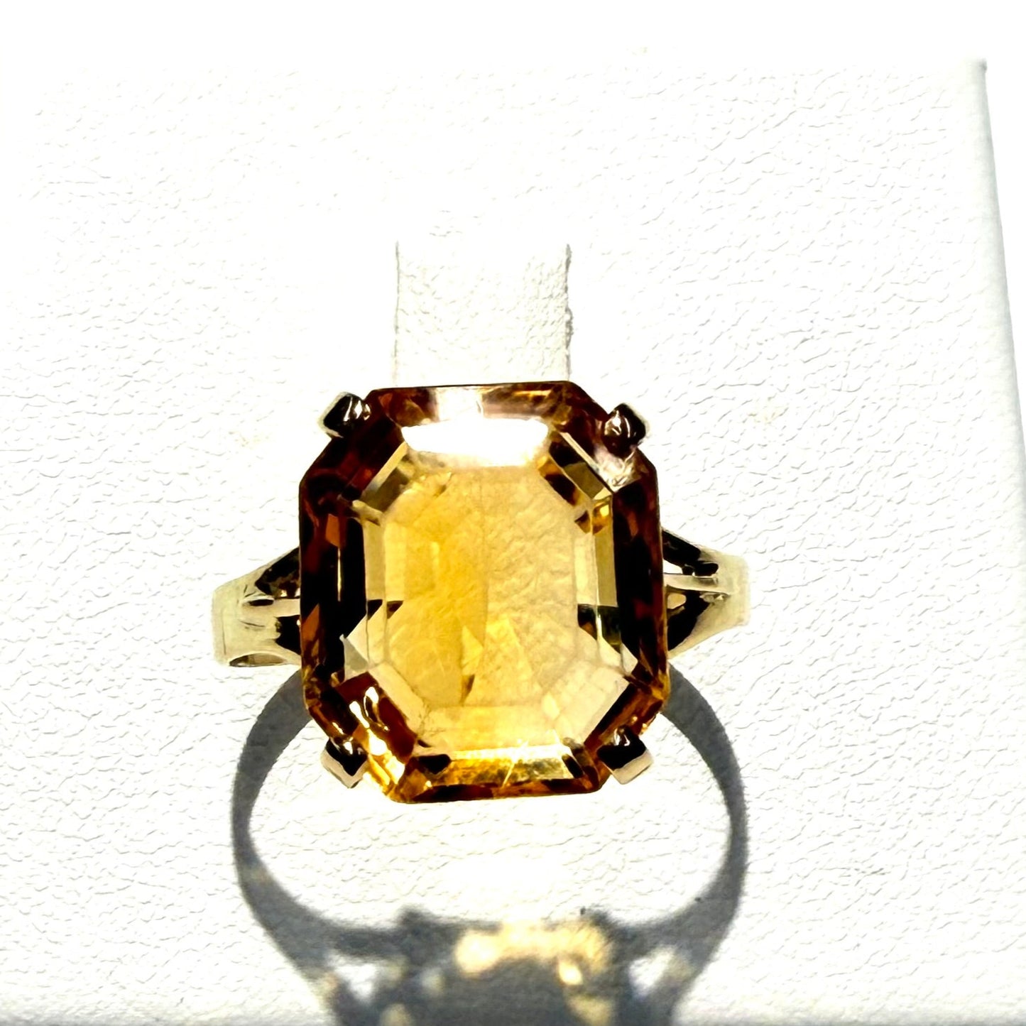 Bague Or 18k Citrine Carré - Taille 50