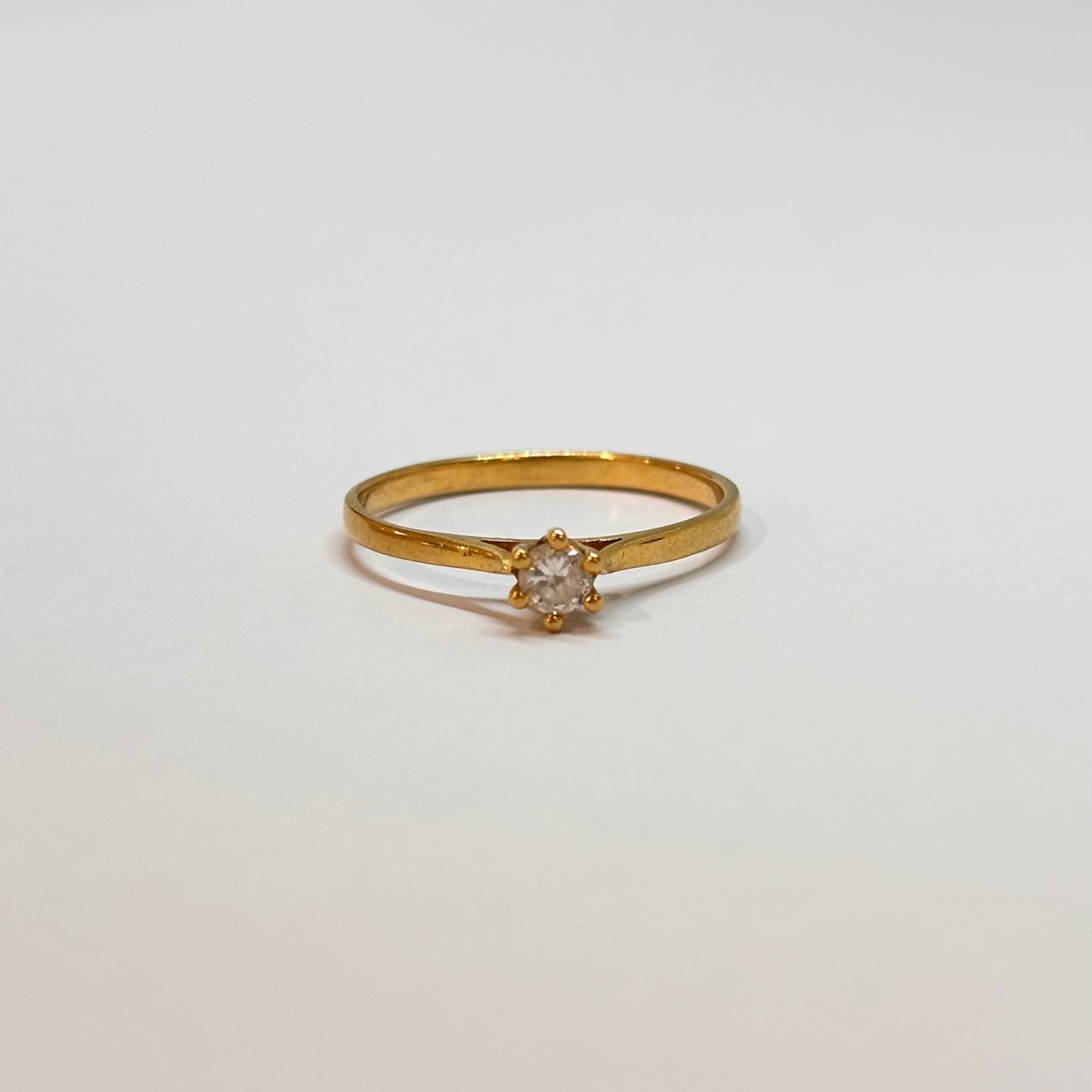 Bague solitaire en Or jaune 18K T.55