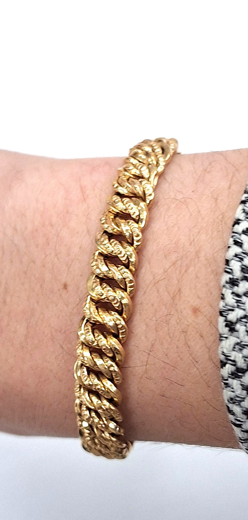 Bracelet Maillon Maille Américaine Or Jaune
