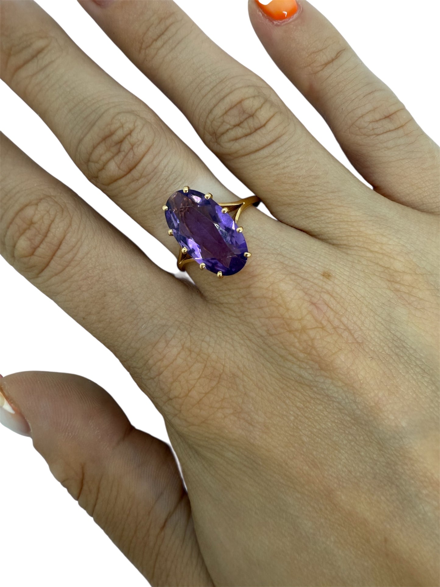 Bague Ancienne Solitaire Or Jaune 18K Taille-57