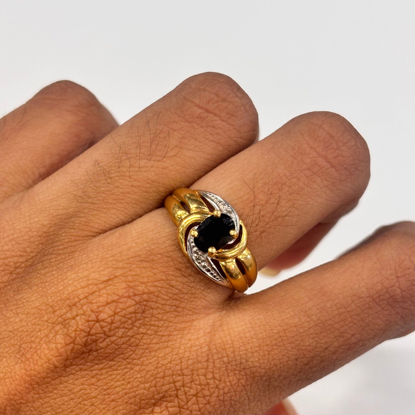 Bague en Or jaune et Blanc 18K Taille-55