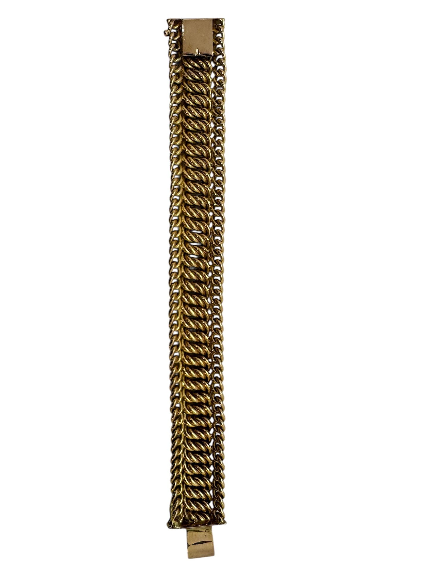 Bracelet Manchette Or Jaune 18K 45.81 Grs