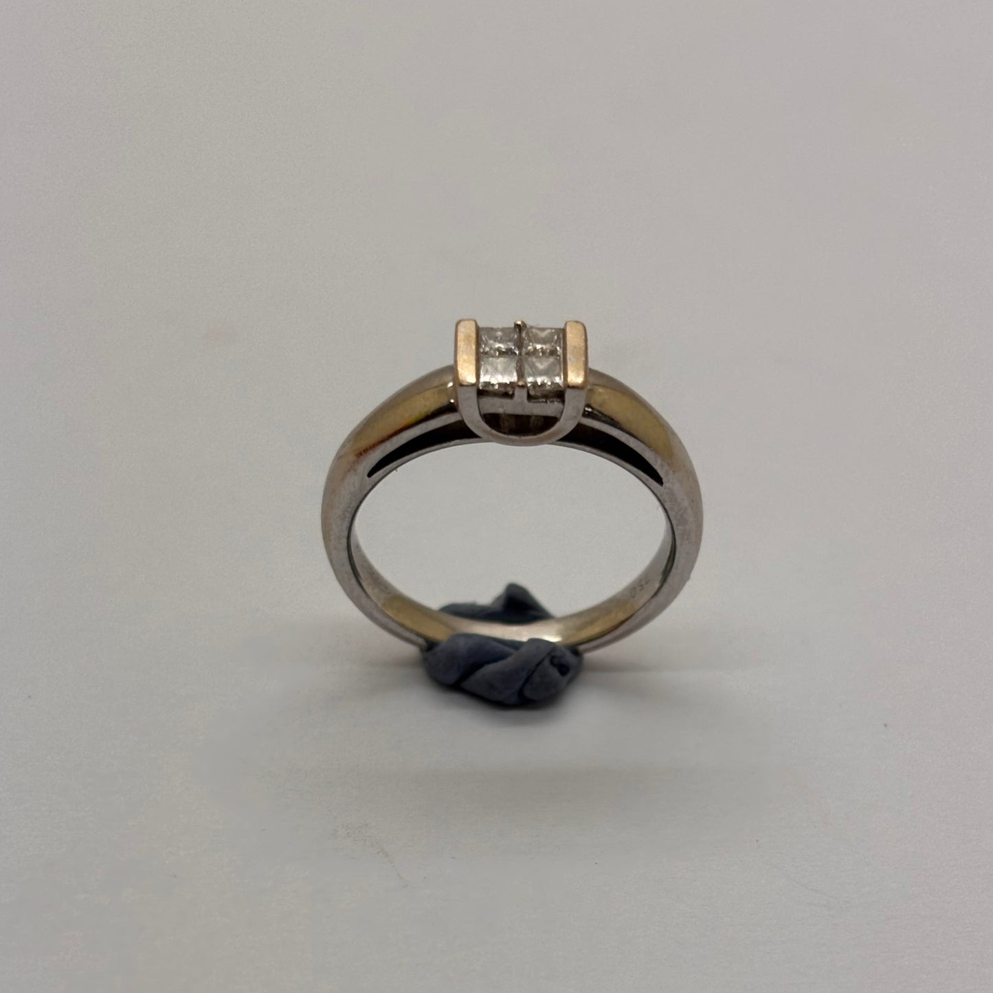 Solitaire en or blanc 18K Taille-50