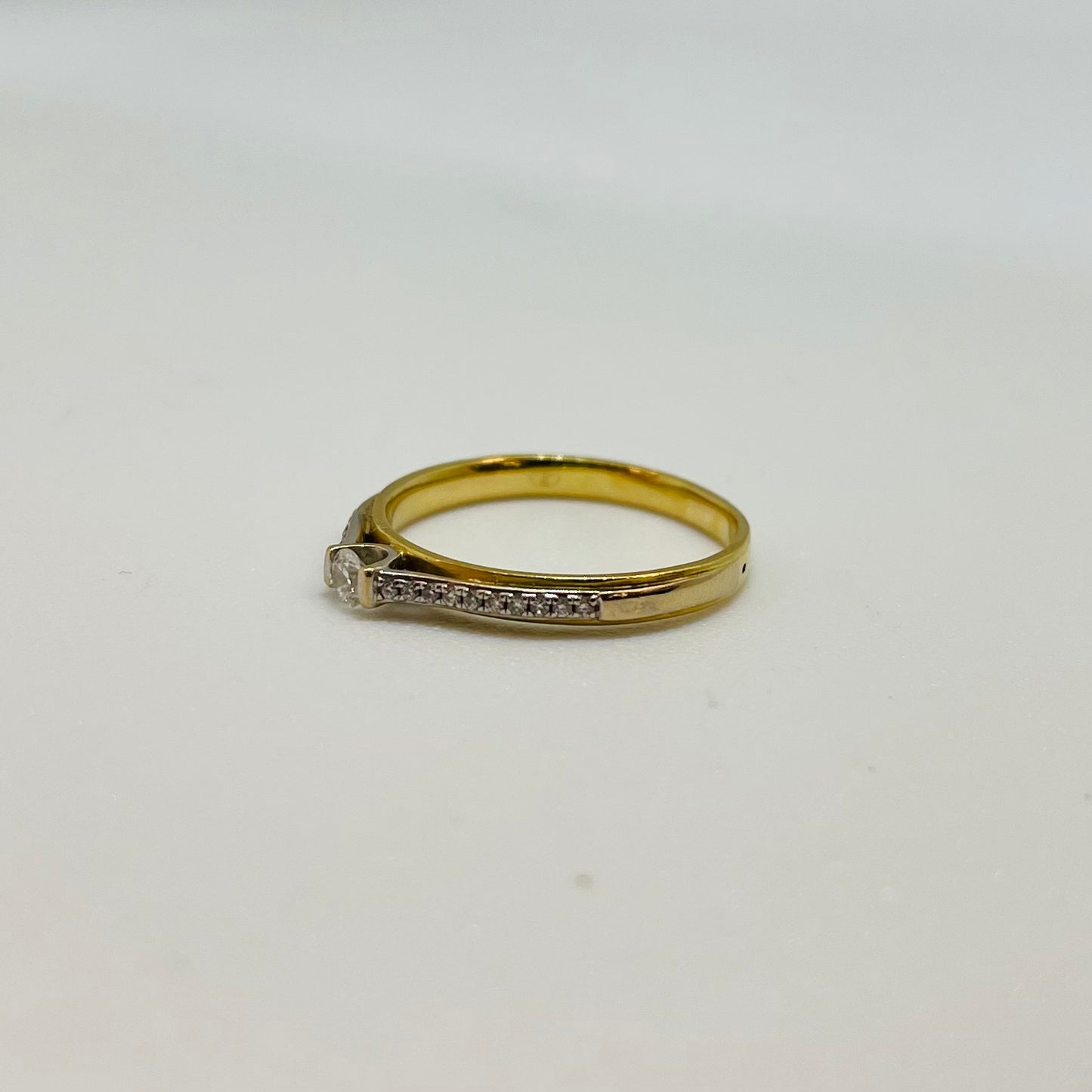 Bague Solitaire Diamant en Or Jaune 18K Taille-55