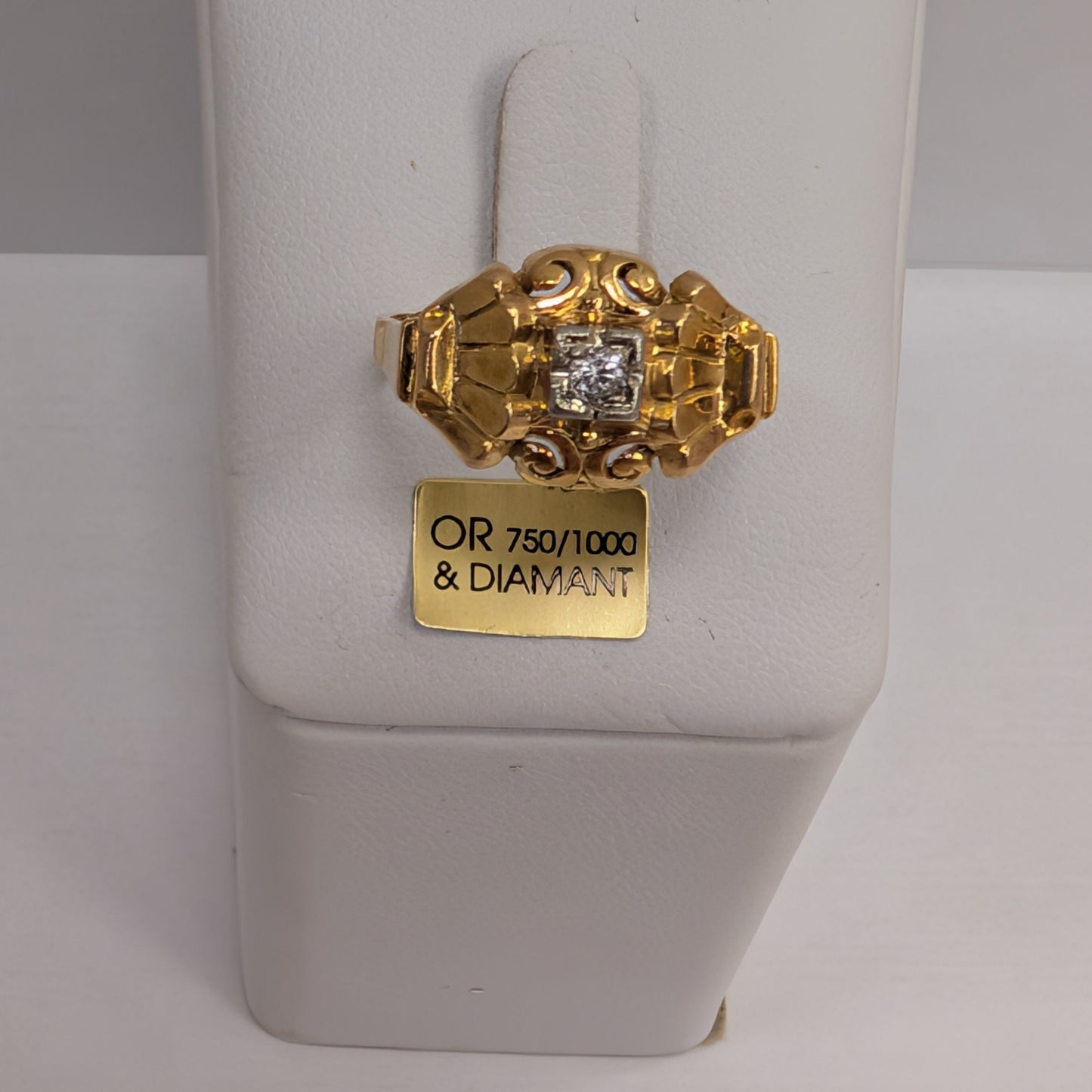 Bague en or jaune 18K Taille-55