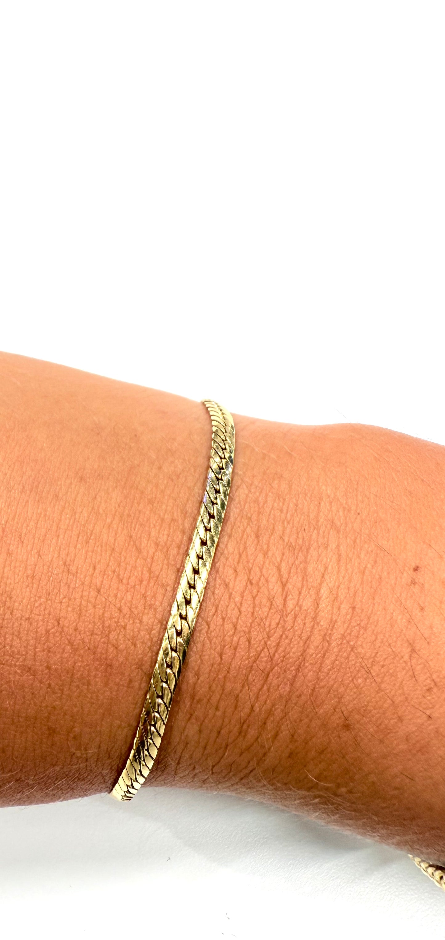 Bracelet Or Jaune 18k Maille Anglaise Lg 18