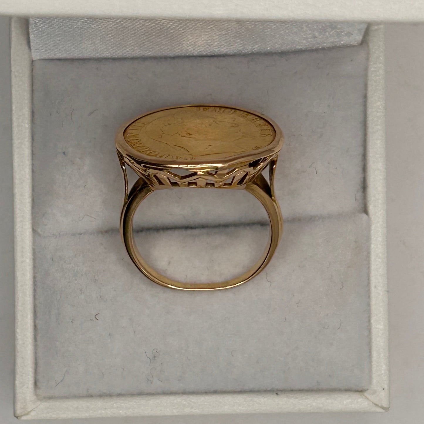 Bague pièce 10 FR Napoléon or jaune 18K