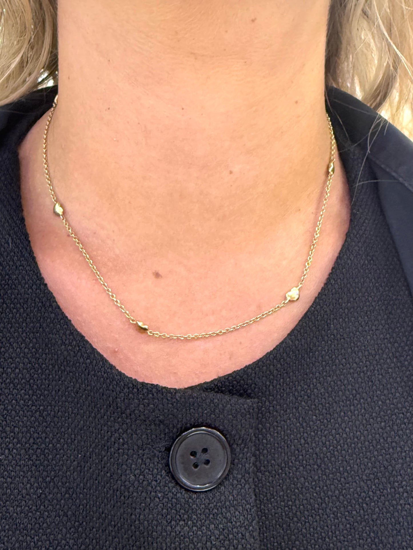 Collier Ras du Cou Coeur Or Jaune 18k 6.40 Grs
