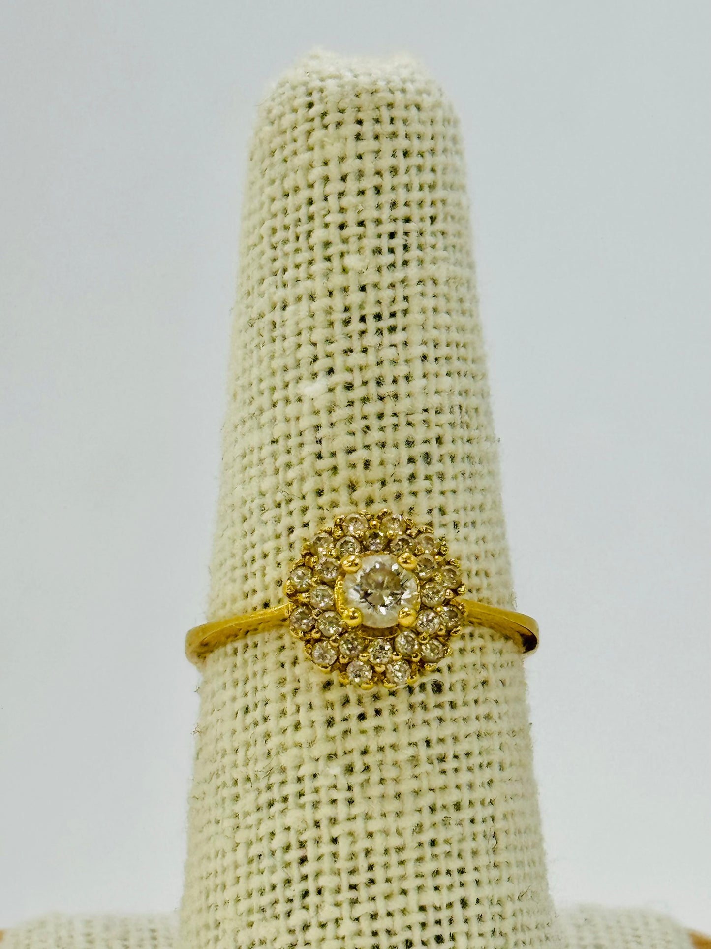 Bague en Or Jaune 18 K avec Oxyde de Zirconium - T 56