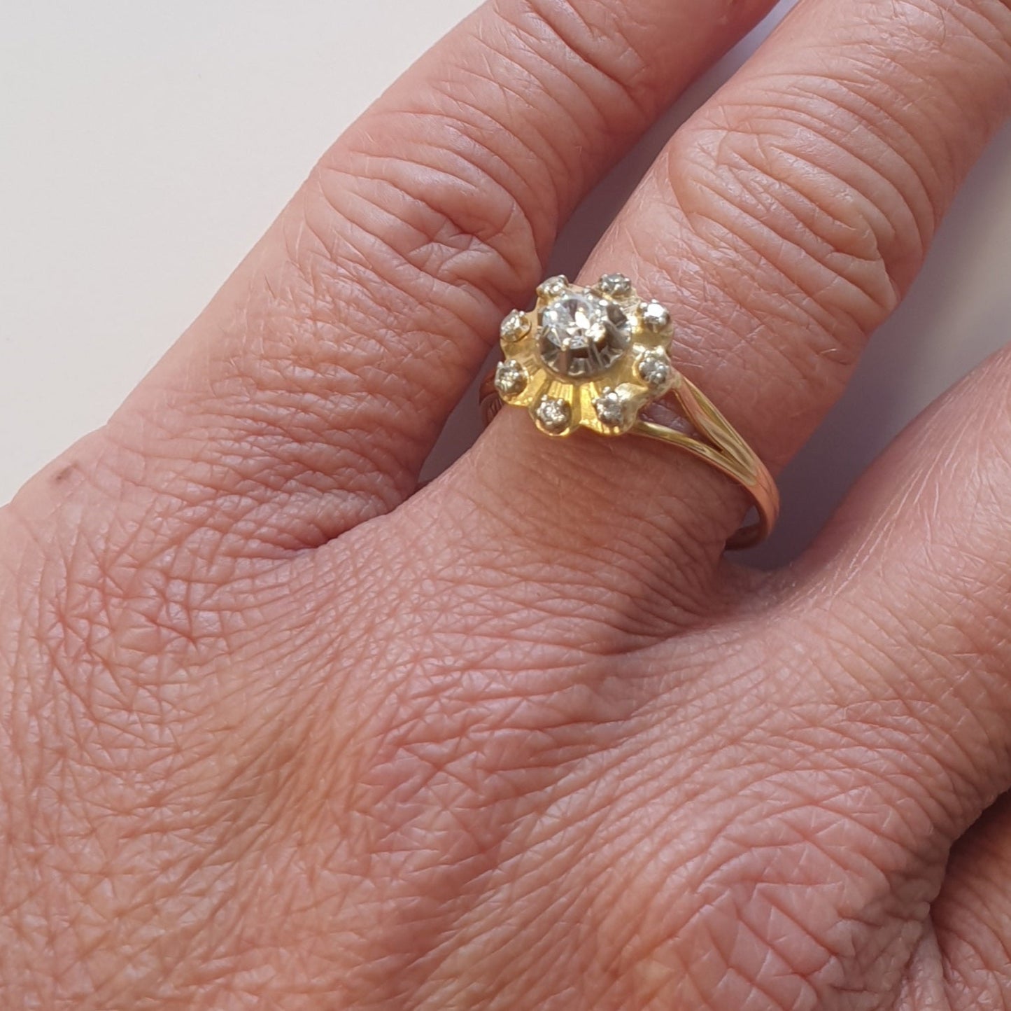 Bague Chou en Or Jaune 18 K avec Oxyde de Zirconium - T 59