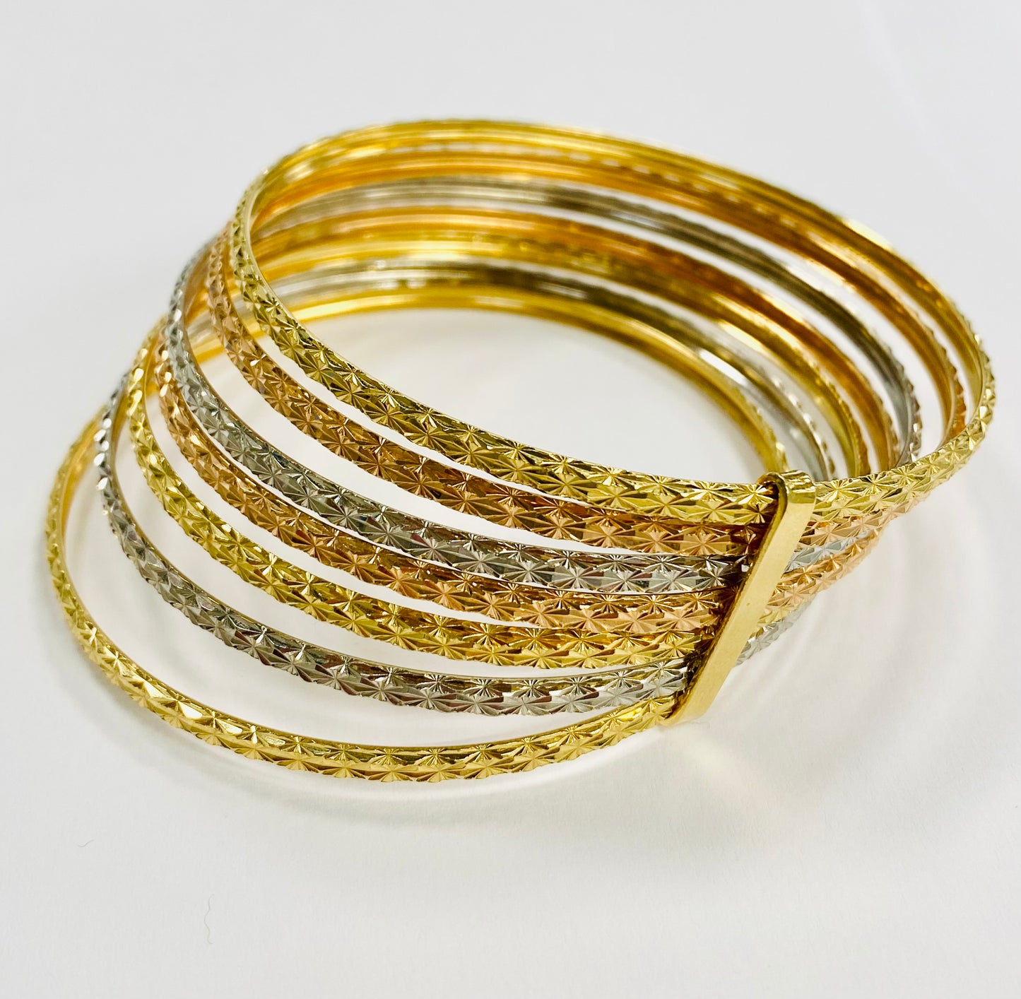 Bracelet Semainier Jonc Or 18K Tricolore