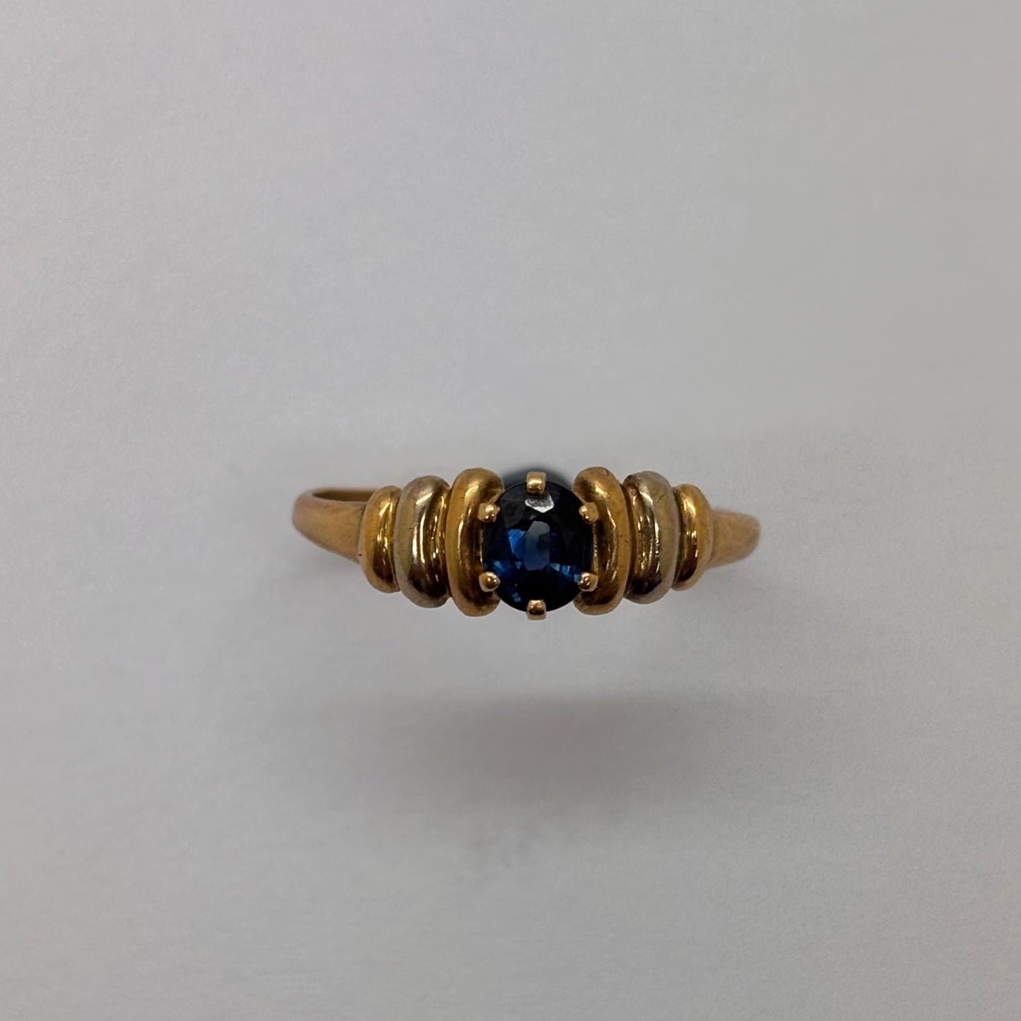 Bague en or 18 carats avec saphir Taille-52