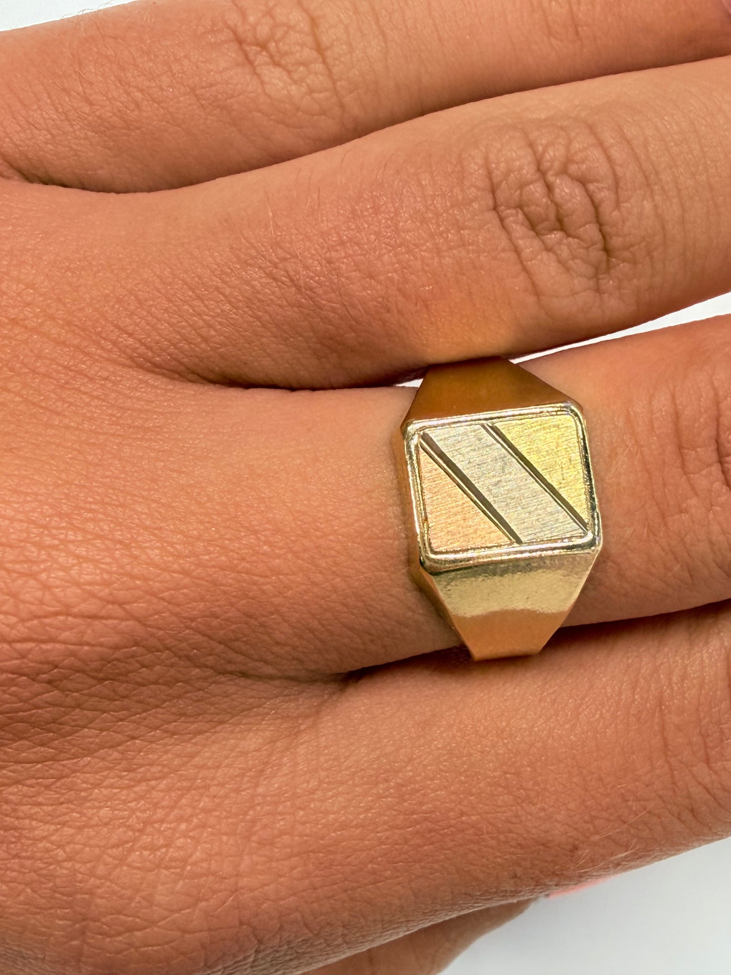 Bague Chevalière en Or Jaune 18K Taille-58